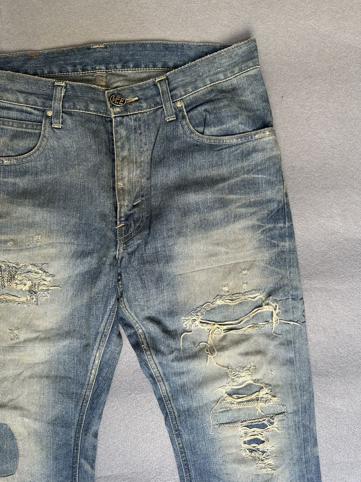 Japanese Brand FLARE Lee Distressed Design Denim Size US 32 / EU 48 - 10 Thumbnail