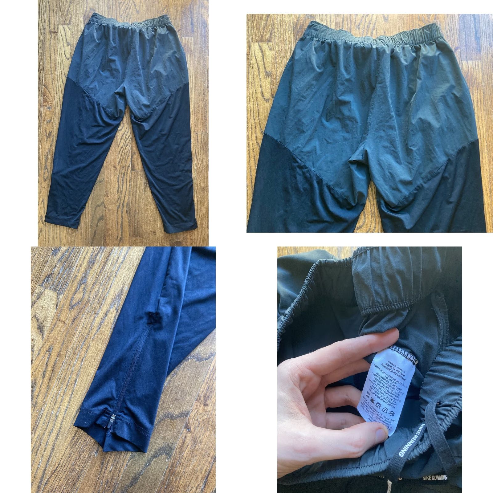 Nike Nike Dri-Fit Running Pants Womens XL Joggers Black Stretch Drawstring Size 40" / US 18 - 8 Thumbnail