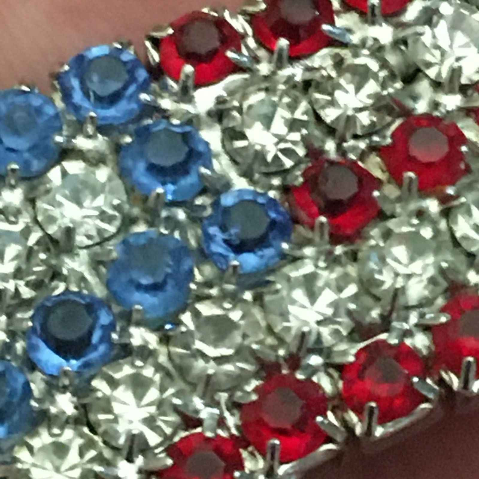 Jewelry Red white & blue rhinestone American flag brooch Size ONE SIZE - 3 Thumbnail