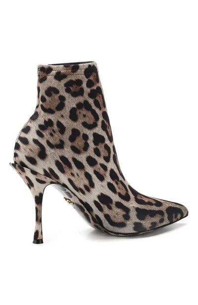 Dolce & Gabbana o1y0825 Leopard-Print Ankle Boots in Beige/Black Size US 6 / IT 36 - 3 Thumbnail