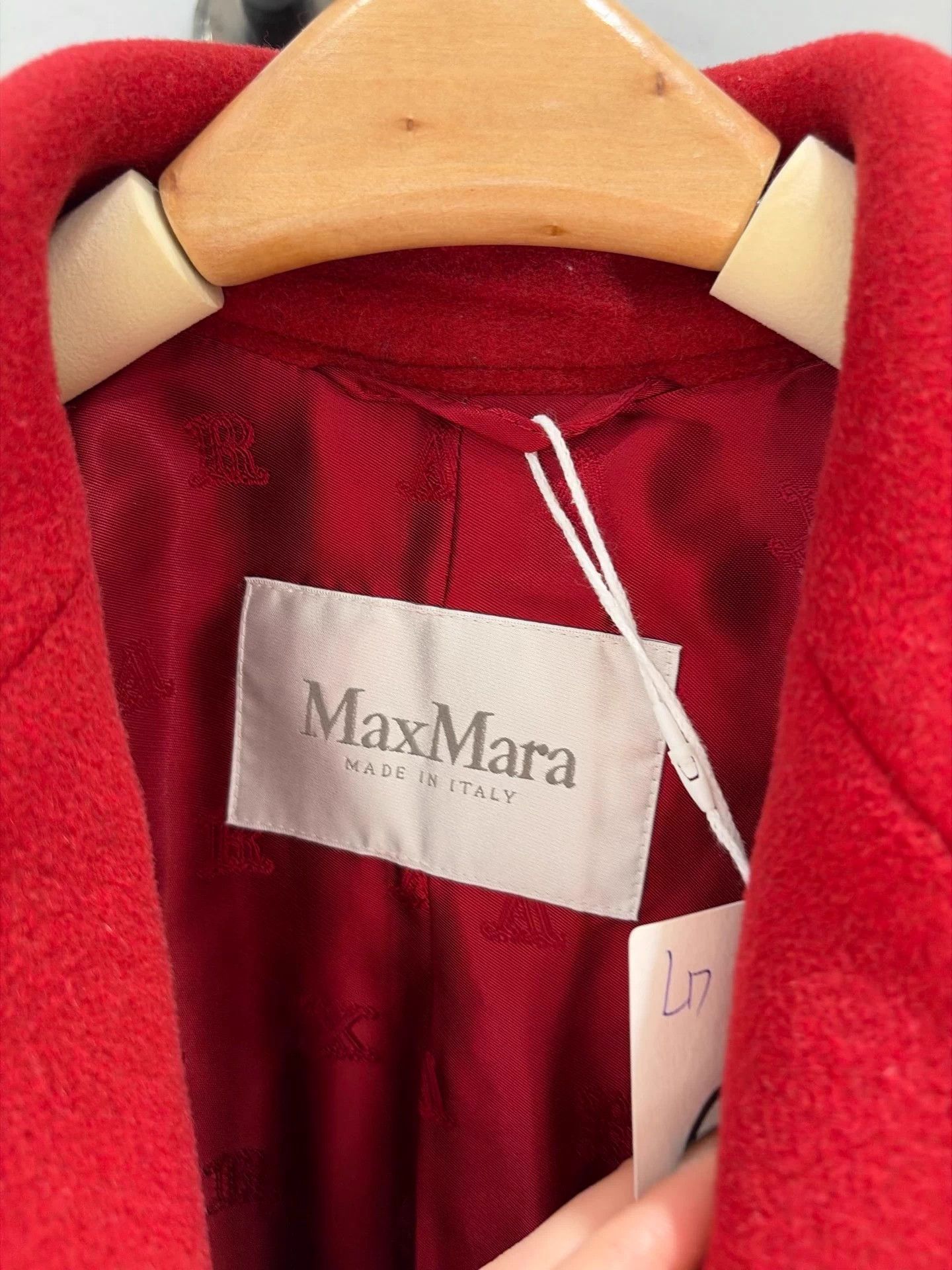 MaxMara NY 101801 Short Red 100% Camel Hair Coat 32