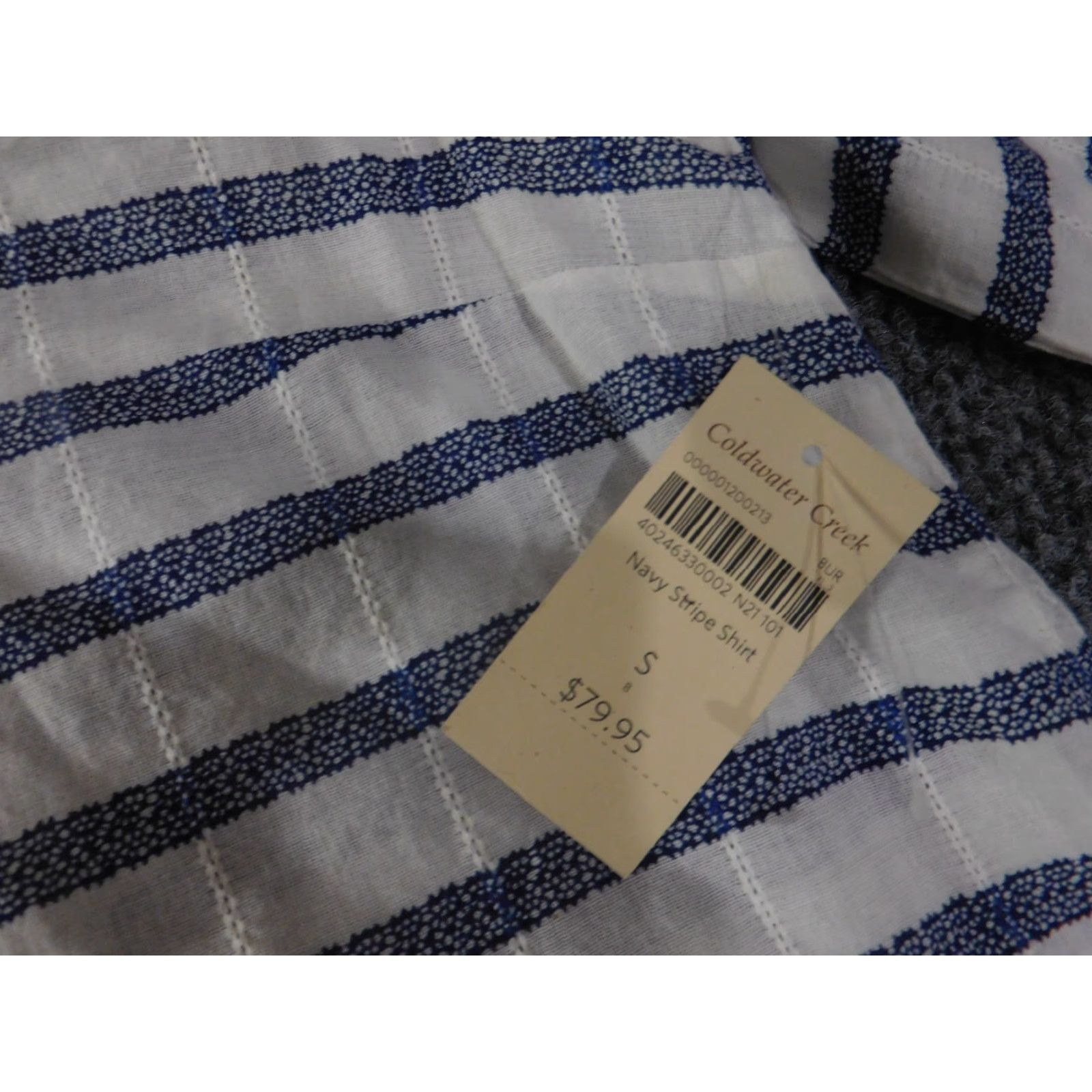 Coldwater Creek Coldwater Creek Shirt Womens Small White Blue Striped Cotton Lightweight V-Neck Pullover Casual Long Sleeve Button-Up Regular All Seasons Womens Size S / US 4 / IT 40 - 5 Thumbnail