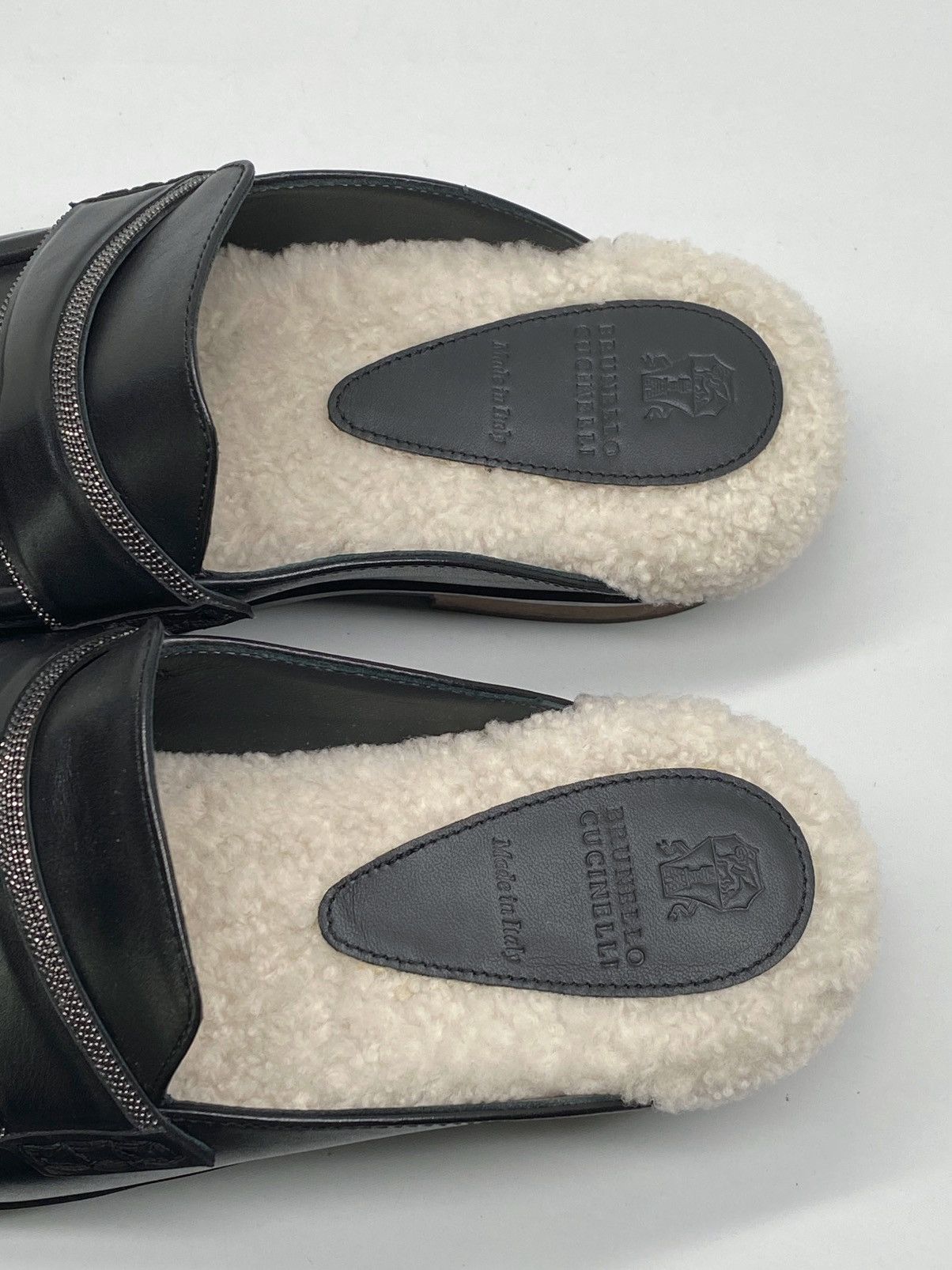 Brunello Cucinelli Brunello Cucinelli Beaded Shearling & Leather Clogs size 39 Size US 9 / IT 39 - 12 Thumbnail