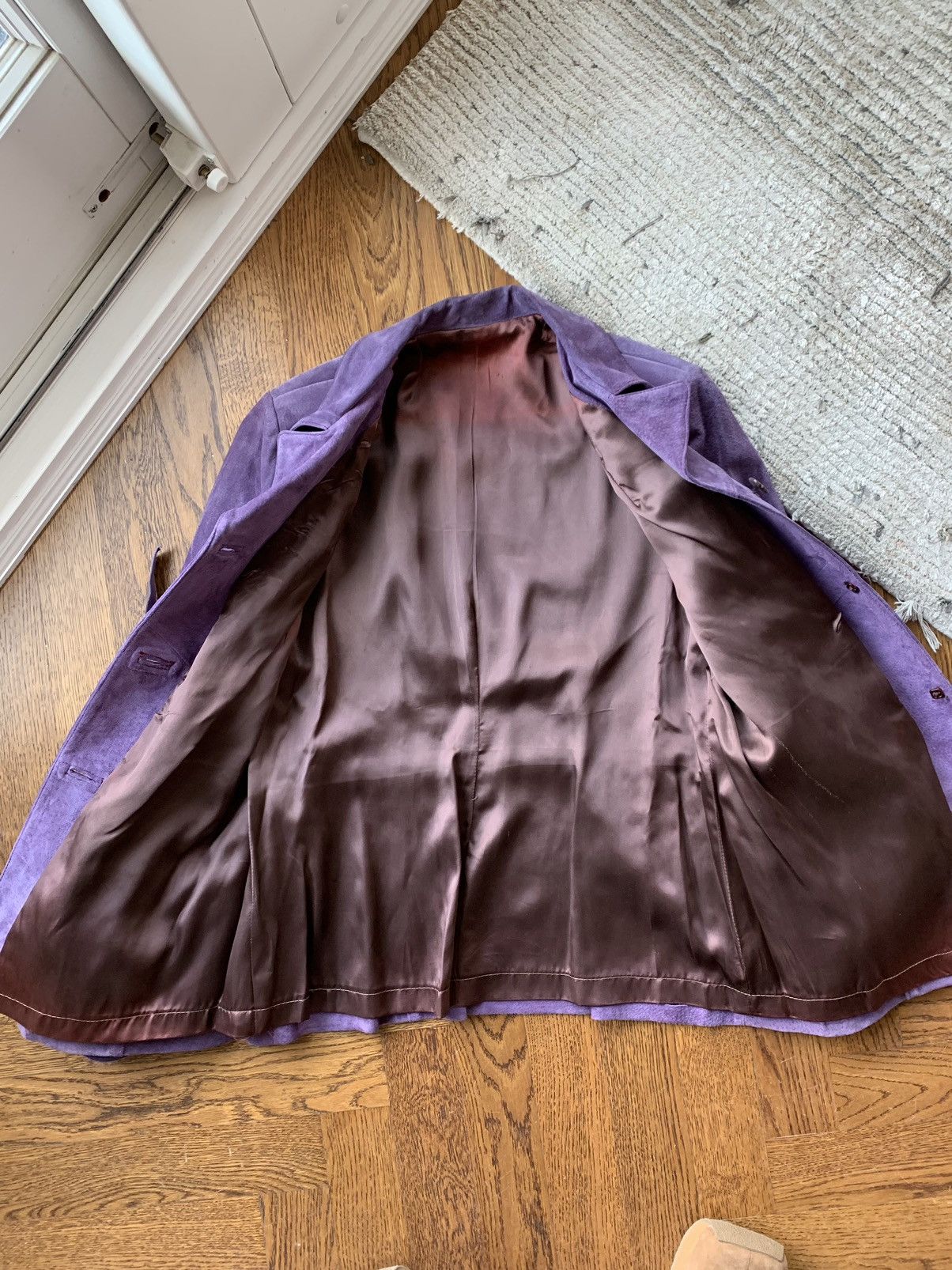 Danier × Other × Vintage Vintage Purple Suede Blazer 80s Leather Coat Belted Petite Size US S / EU 44-46 / 1 - 4 Thumbnail