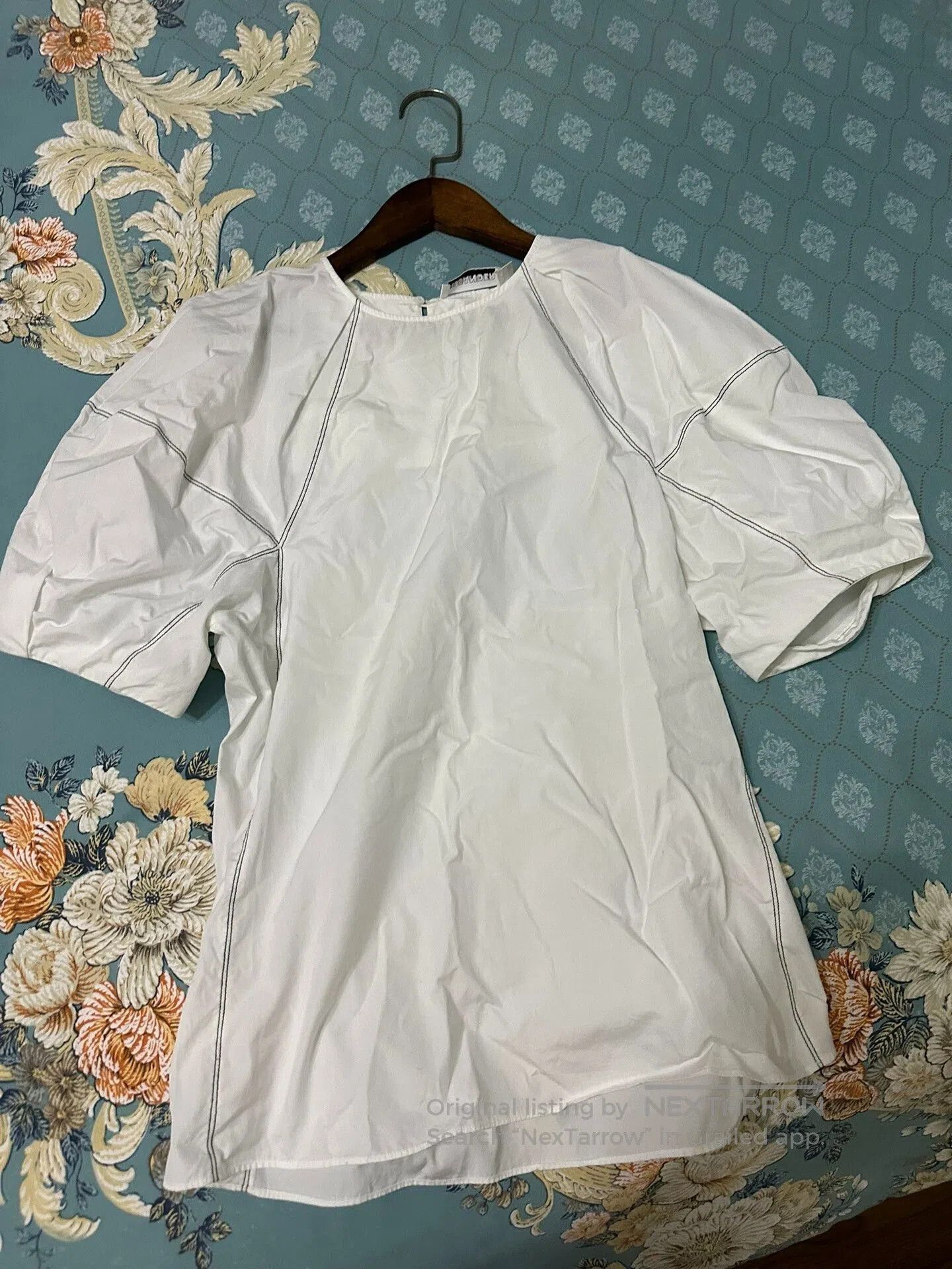 Jil Sander Jil Sander Short Sleeve Top with Puff Sleeves. Size M / US 6-8 / IT 42-44 - 1 Thumbnail