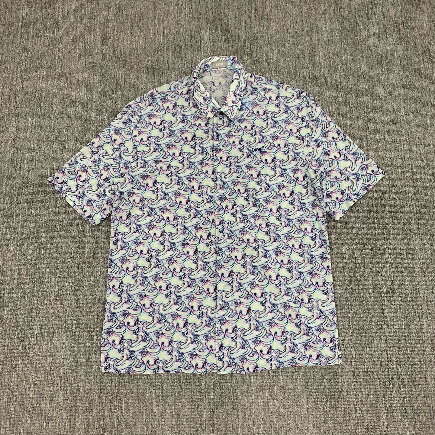 Dior Dior Embroidered Logo Short Sleeved Shirt Size US M / EU 48-50 / 2 - 1 Thumbnail