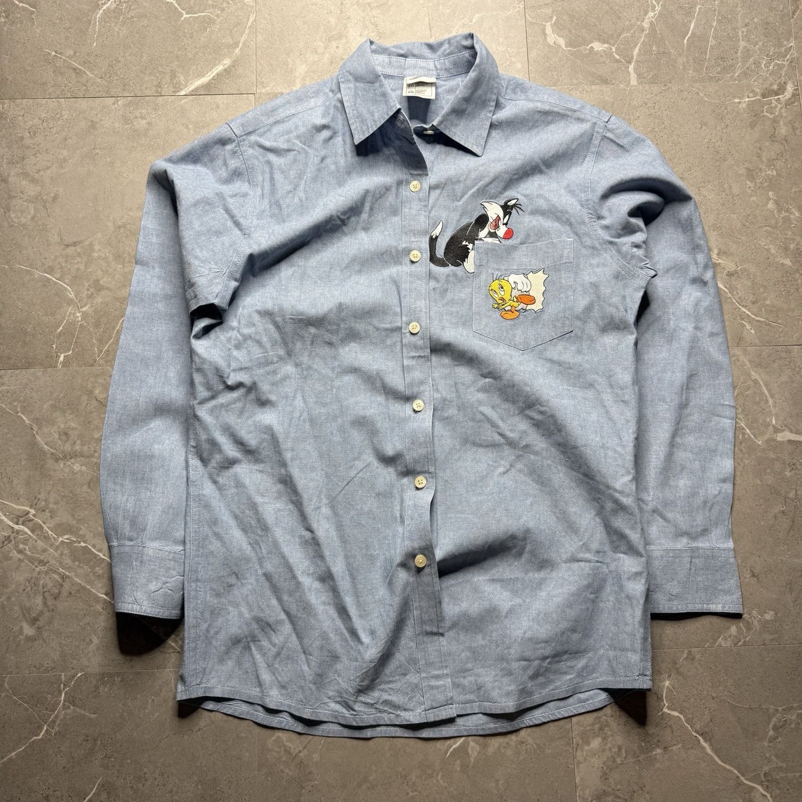 Warner Bros Vintage Looney Tunes Warner Bros Studio Shirt Blue Shirt XS Size US L / EU 52-54 / 3 - 2 Thumbnail