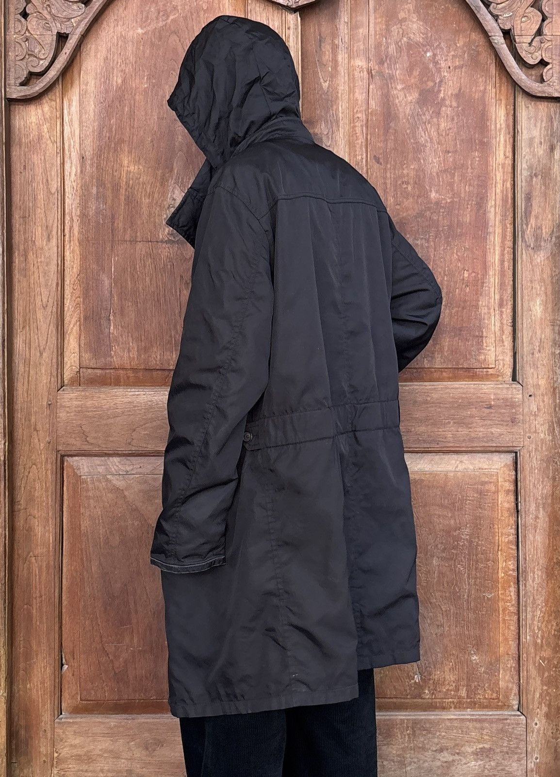 Prada FREE TAX! 2000s Convertible Nylon Long Coat Jacket Size US L / EU 52-54 / 3 - 24 Thumbnail