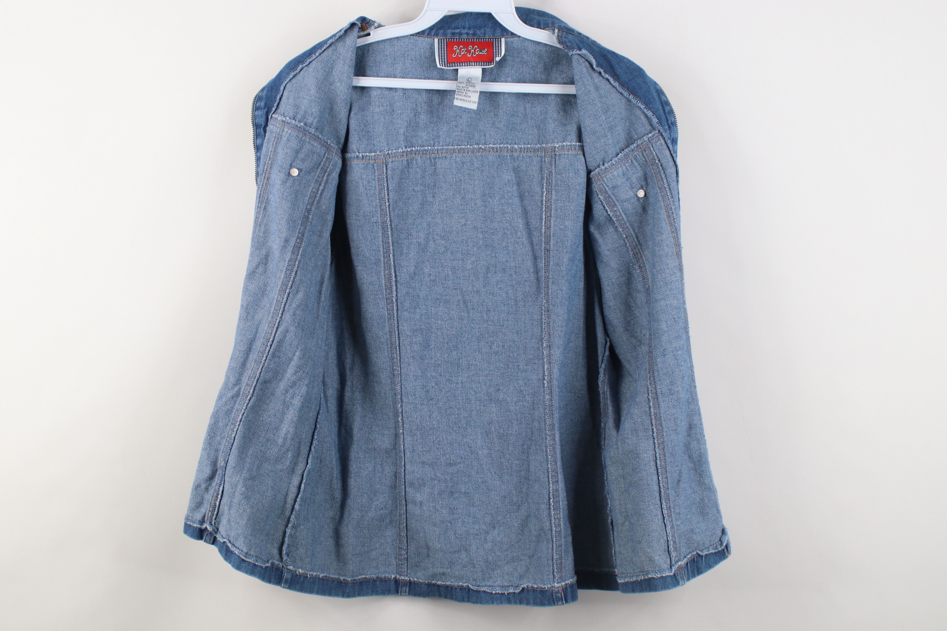 Vintage Vintage 90s Y2K Babydoll Full Zip Denim Jean Vest Jacket Size L / US 10 / IT 46 - 8 Thumbnail