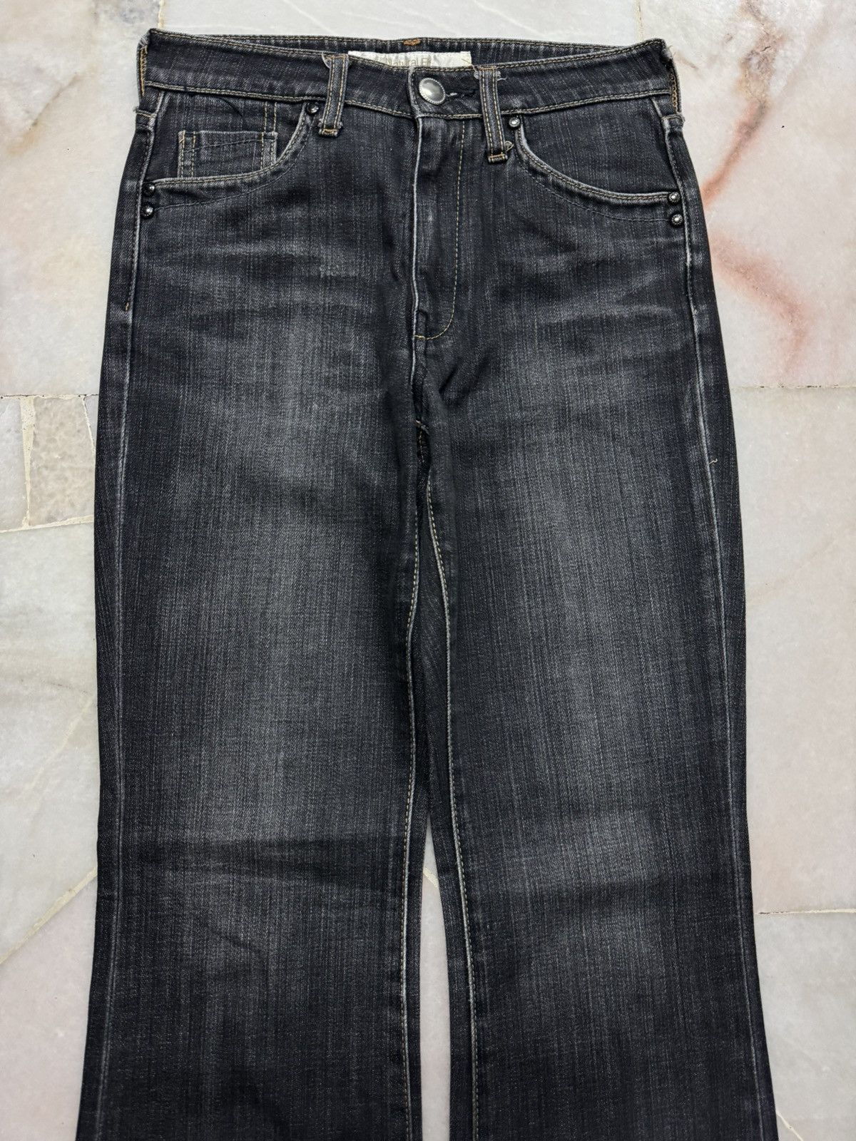 Uniqlo 💥FLARED💥VINTAGE UNIQLO MUD WASHED DISTRESSED JEANS Size 25" / US 0 / IT 36 - 3 Thumbnail
