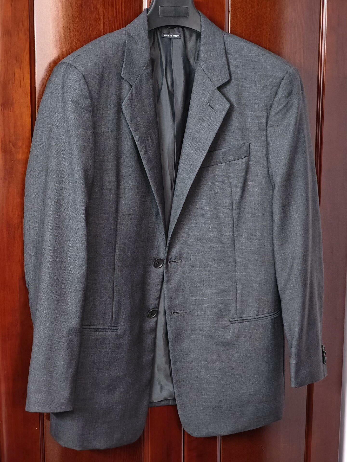 Giorgio Armani Armani Gray Wool Blend Suit Jacket Size US M / EU 48-50 / 2 - 1 Thumbnail