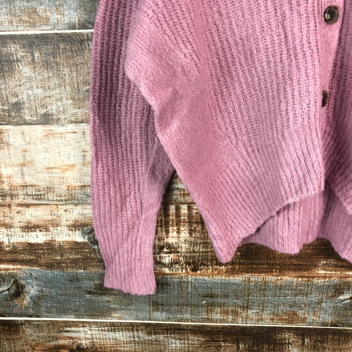 Japanese Brand Natural Beauty Basic Pink Cardigan Knitwear #A1961 Size US M / EU 48-50 / 2 - 7 Thumbnail