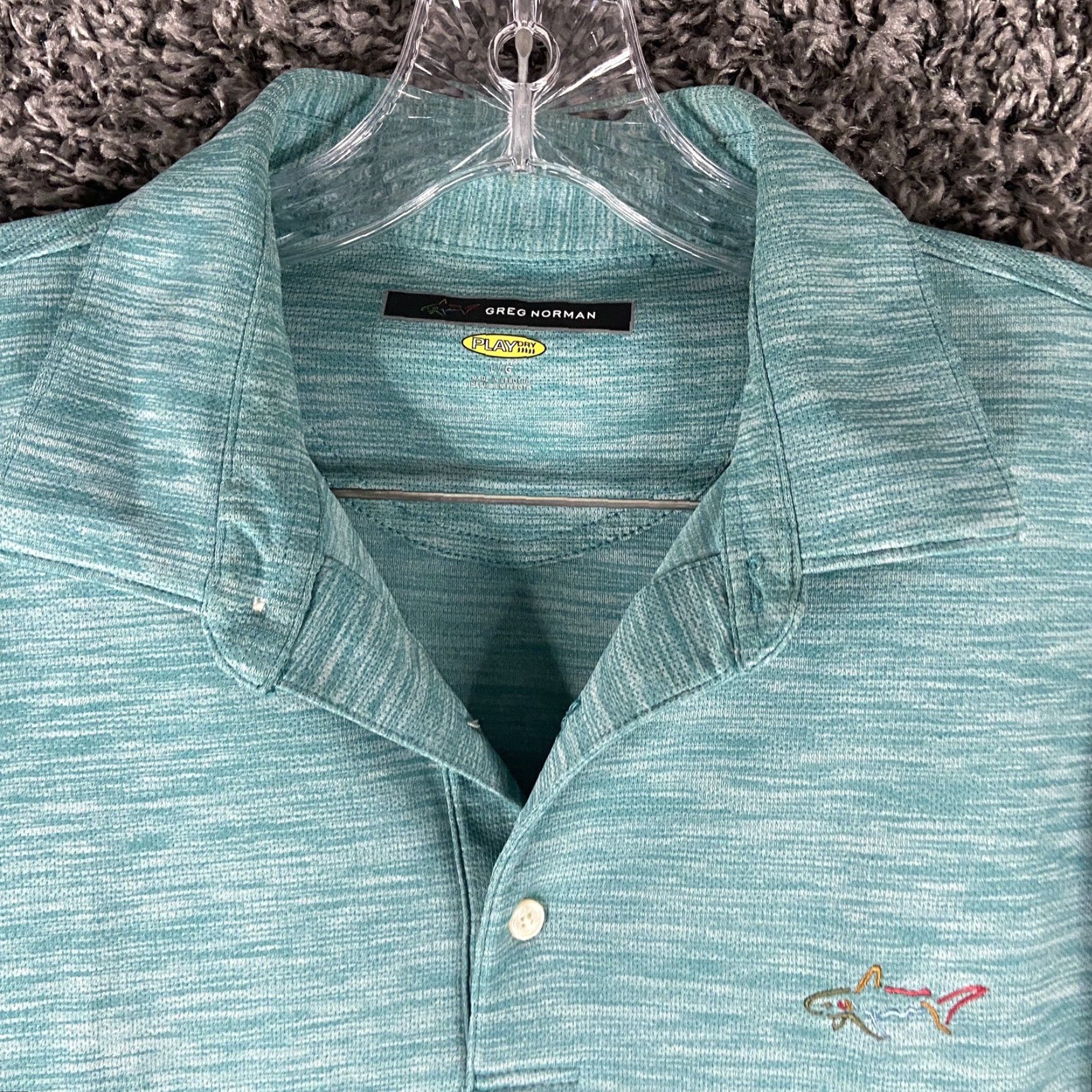 Vintage GREG NORMAN Play Dry Blue Heathered Polo Men’s Large Size US L / EU 52-54 / 3 - 6 Thumbnail