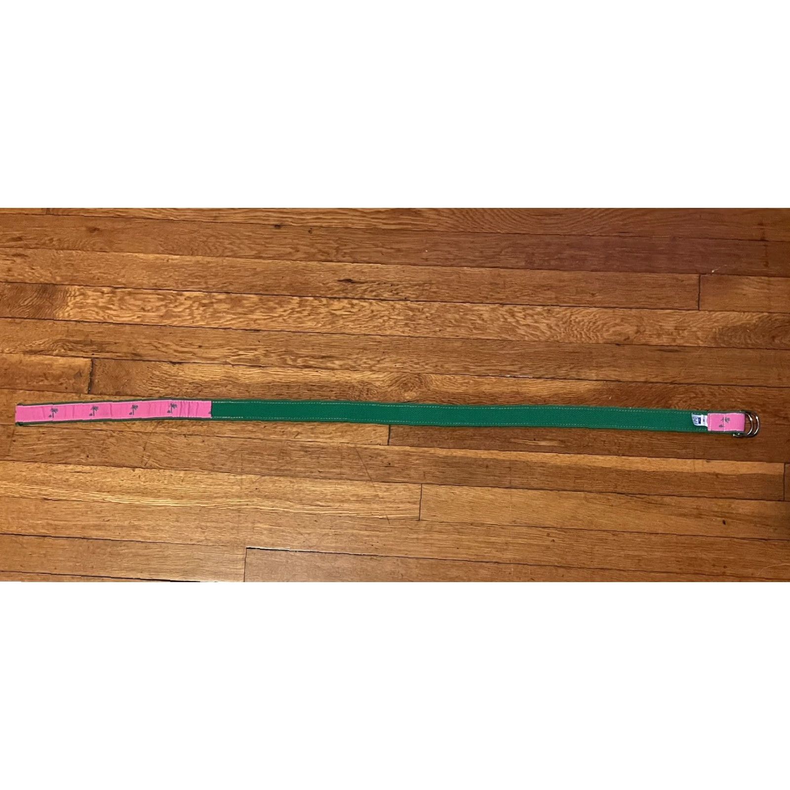 Vintage Preston Palm Tree Canvas Belt Women’s Medium Pink Green Geometric Aloha Beach Hawaiian Palm Size ONE SIZE - 4 Thumbnail