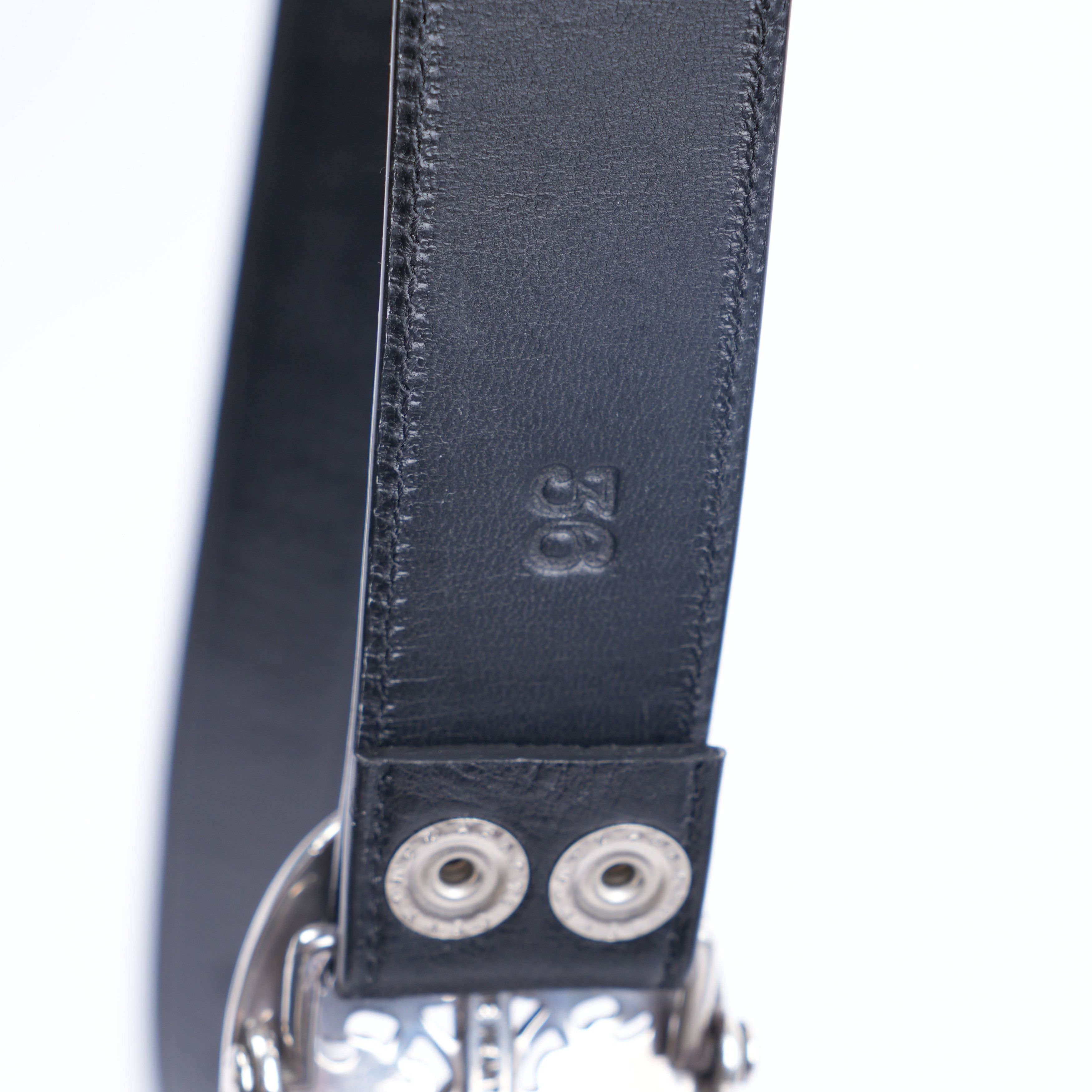 Chrome Hearts CHROME HEARTS OVAL BUCKLE WITH BLACK STRAP Size 36 - 5 Thumbnail