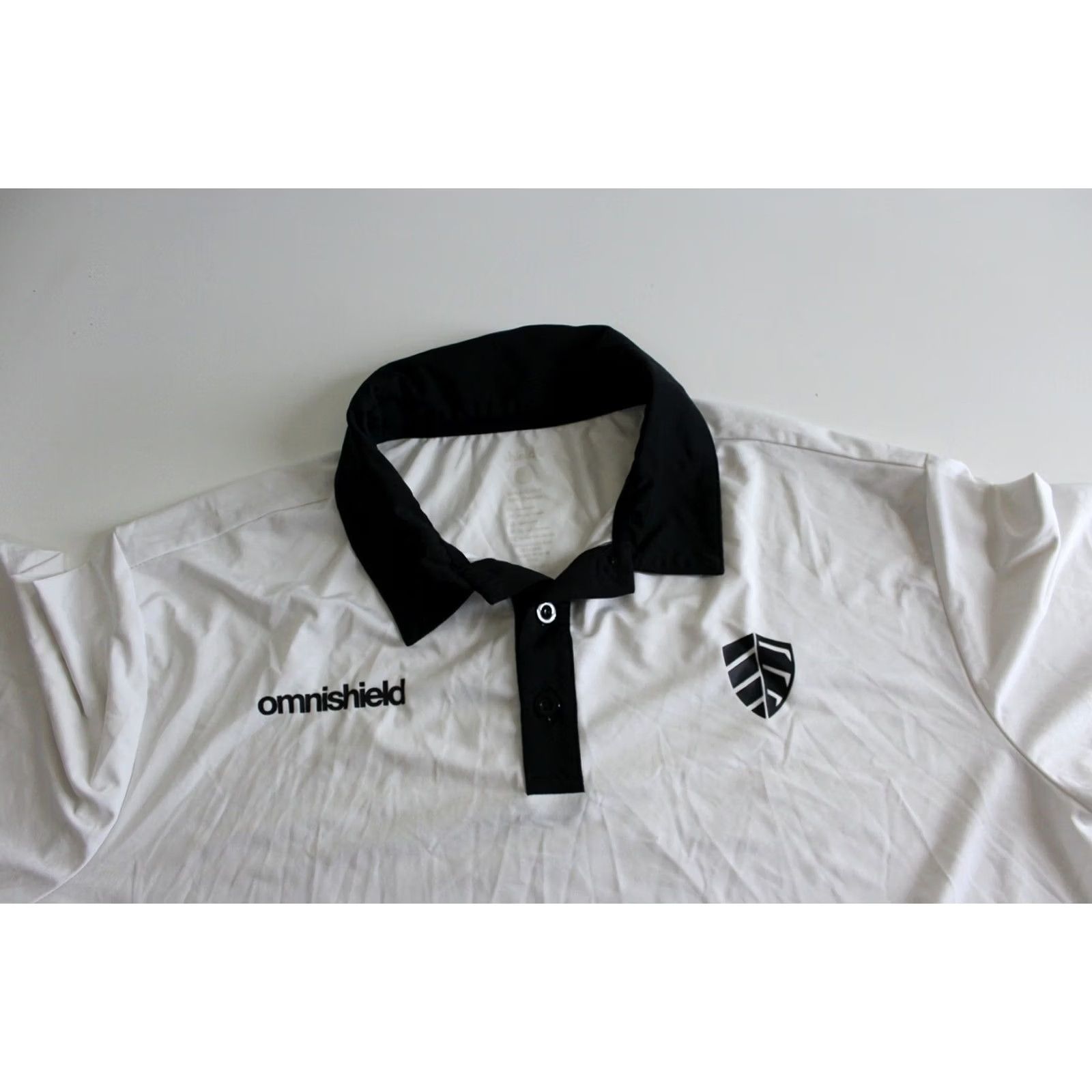 Logo Athletic Shield Mens L Omnishield White Black Logo Athletic Polo Size US L / EU 52-54 / 3 - 2 Thumbnail