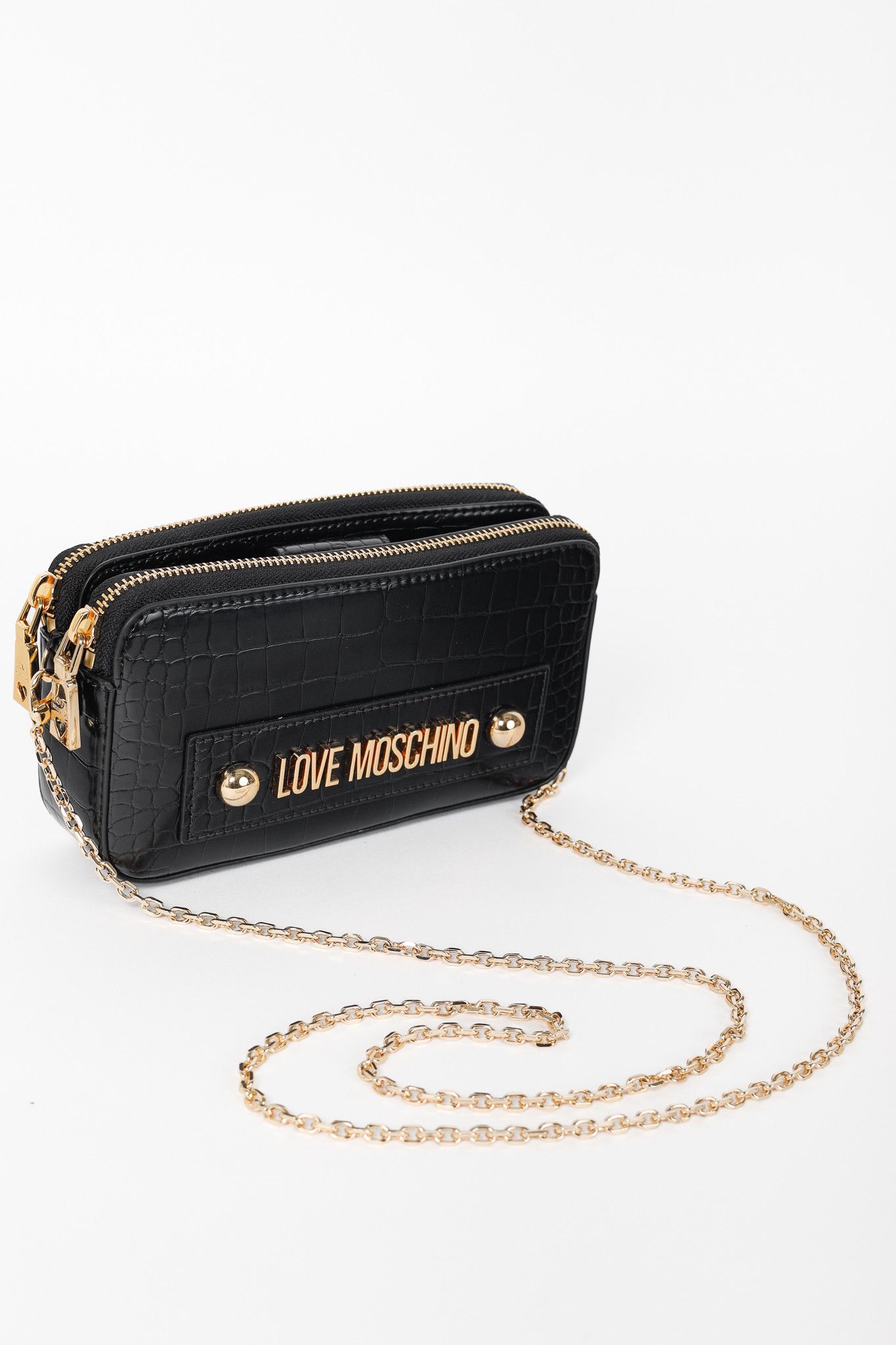 Love Moschino Love Moschino PU Croco Logo-Plaque Zip Around Crossbody Bag Size ONE SIZE - 6 Thumbnail