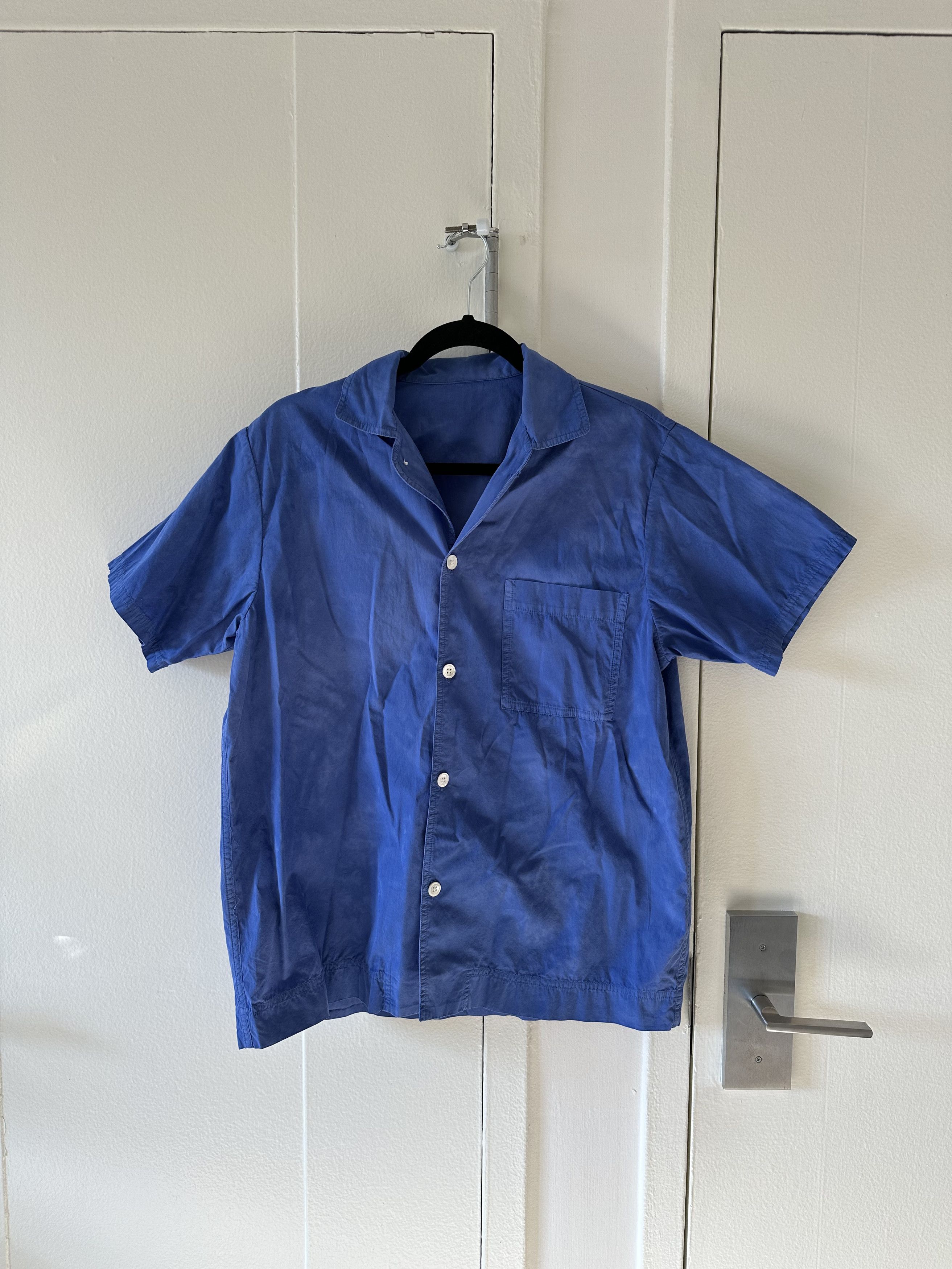 image of Stussy Tie Dye Button Up Shirt in Blue, Men's (Size Medium)