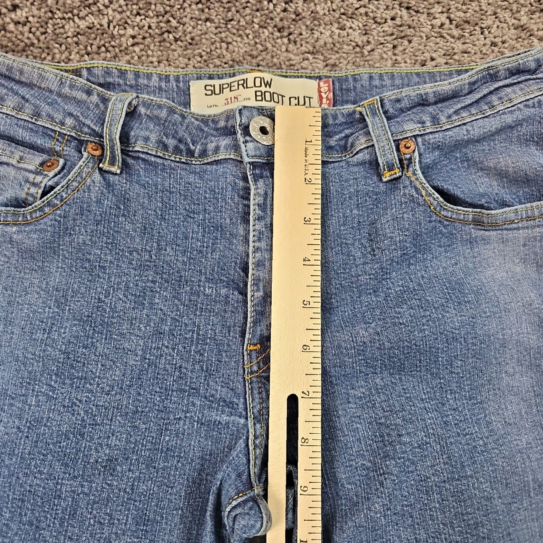 Levi's Levi's Jeans Womens 11 Bootcut Distressed Stretch Medium Wash 30x31 Blue Denim Cotton Spandex Regular Vintage: No - Mens/Womens? Size 30" / US 8 / IT 44 - 4 Thumbnail