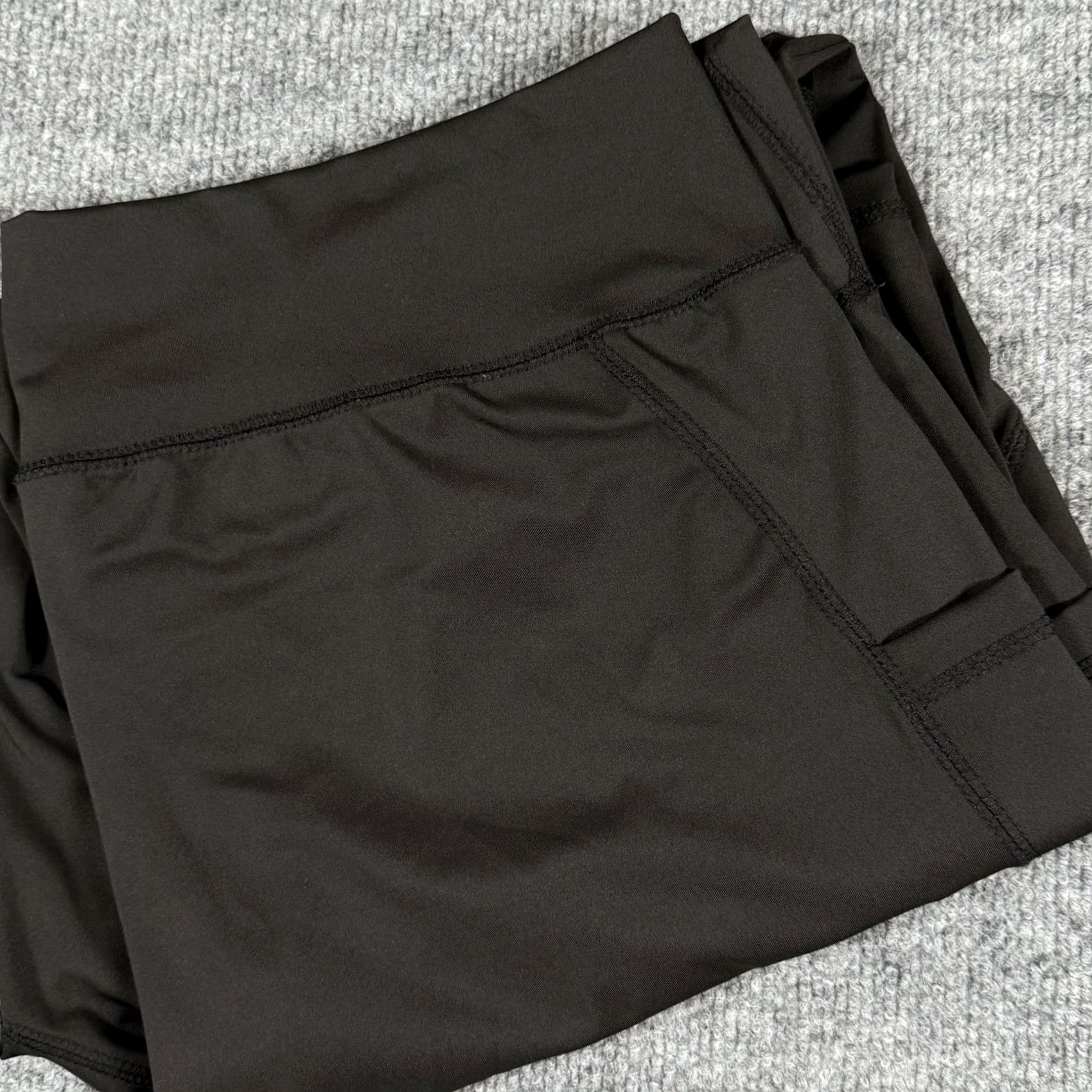Vintage Athletic Pants Womens XL Black Cropped Wide Leg Stretch Yoga Pockets Gym Leisure Size 40" / US 18 - 2 Thumbnail