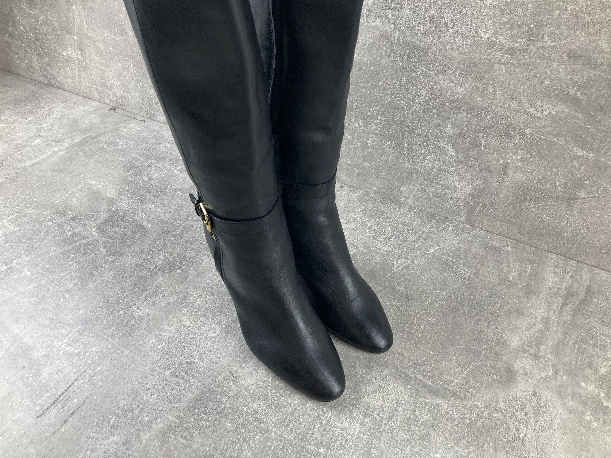 Lauren Ralph Lauren Lauren Ralph Lauren black leather hi avant garde heel boots Size US 9.5 / IT 39.5 - 2 Thumbnail