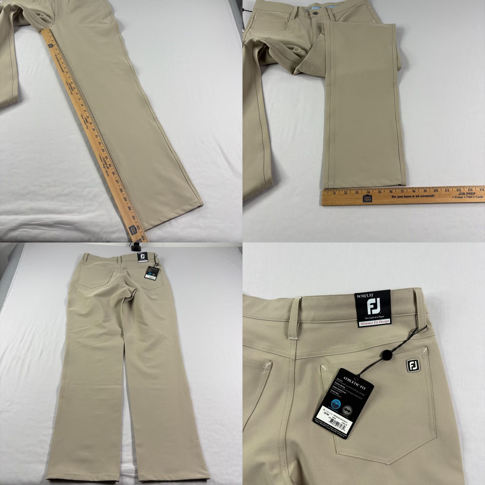 Footjoy FootJoy Pants Mens 30x32 Beige Chino Athletic Stretch NEW Athletic Fit Flat Front Casual 30 Jeans? Size US 30 / EU 46 - 8 Thumbnail