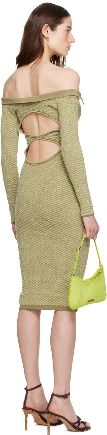 Jacquemus o1mle0325 La Robe Maille Pampero Dress in Green Size S / US 4 / IT 40 - 3 Thumbnail