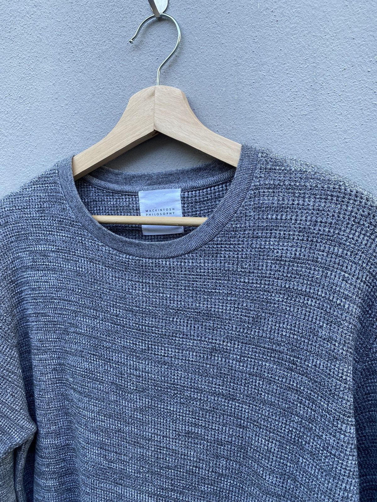 Mackintosh Mackintosh Philosophy Sandy Gray Waffle Heavy Cotton LS Size US M / EU 48-50 / 2 - 2 Thumbnail