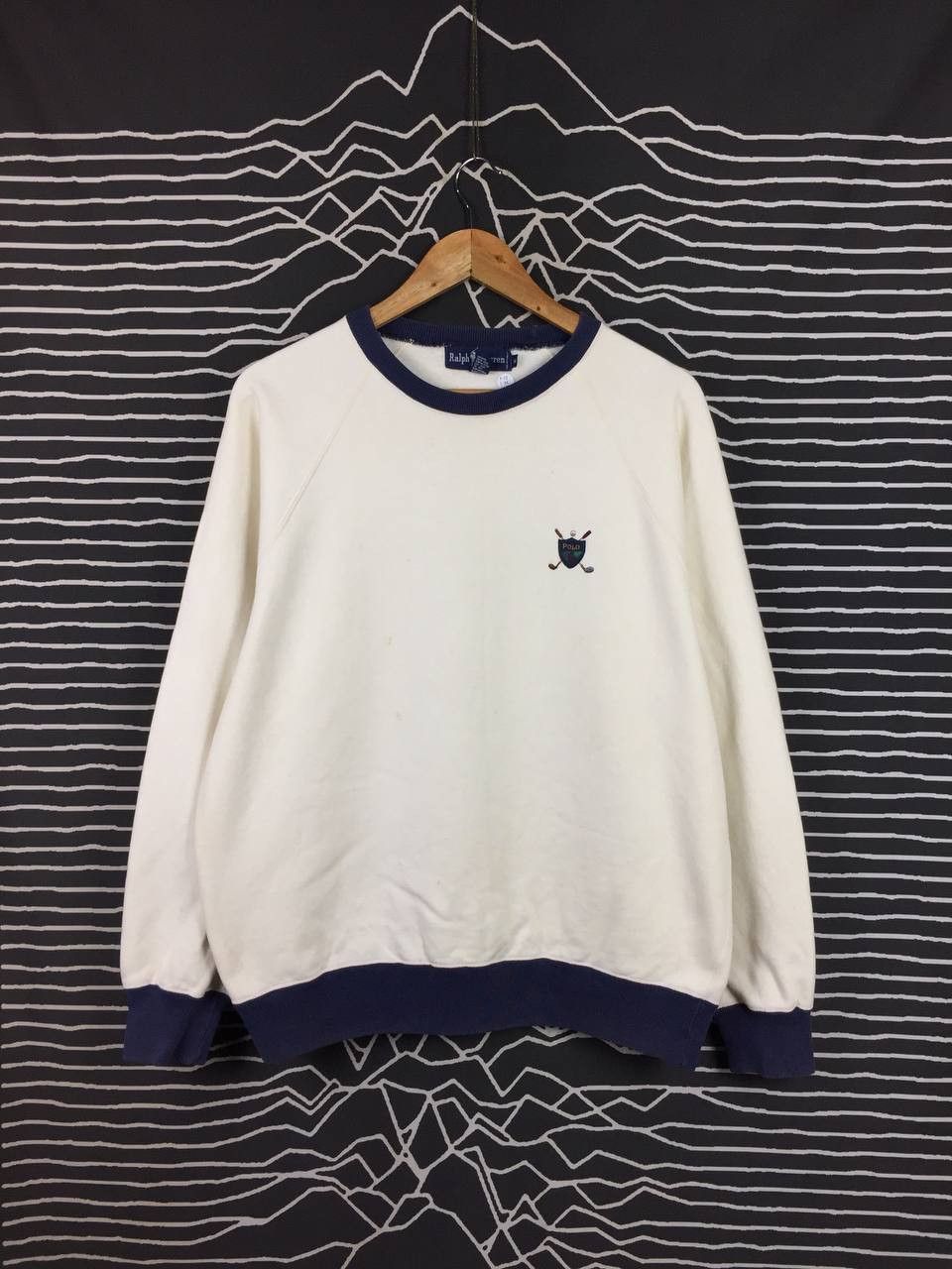 Ralph Lauren Vtg 90s Ralph Lauren Cream Golf Crest Logo Sweatshirt Size M Size US M / EU 48-50 / 2 - 2 Thumbnail