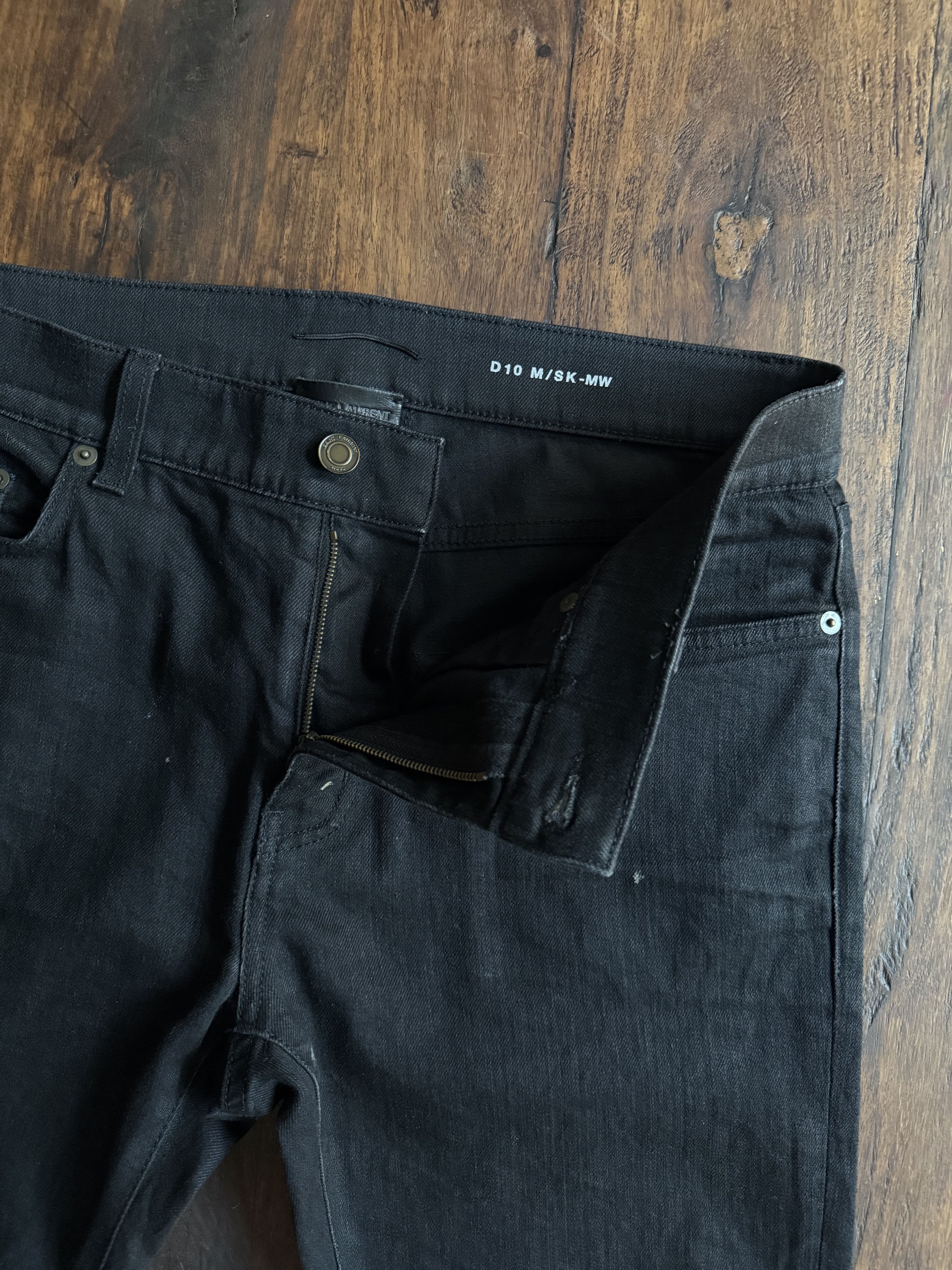 Saint Laurent Paris Hedi Slimane Saint Laurent D10 – Japan Denim, Raw Hem Finish Size US 32 / EU 48 - 4 Thumbnail