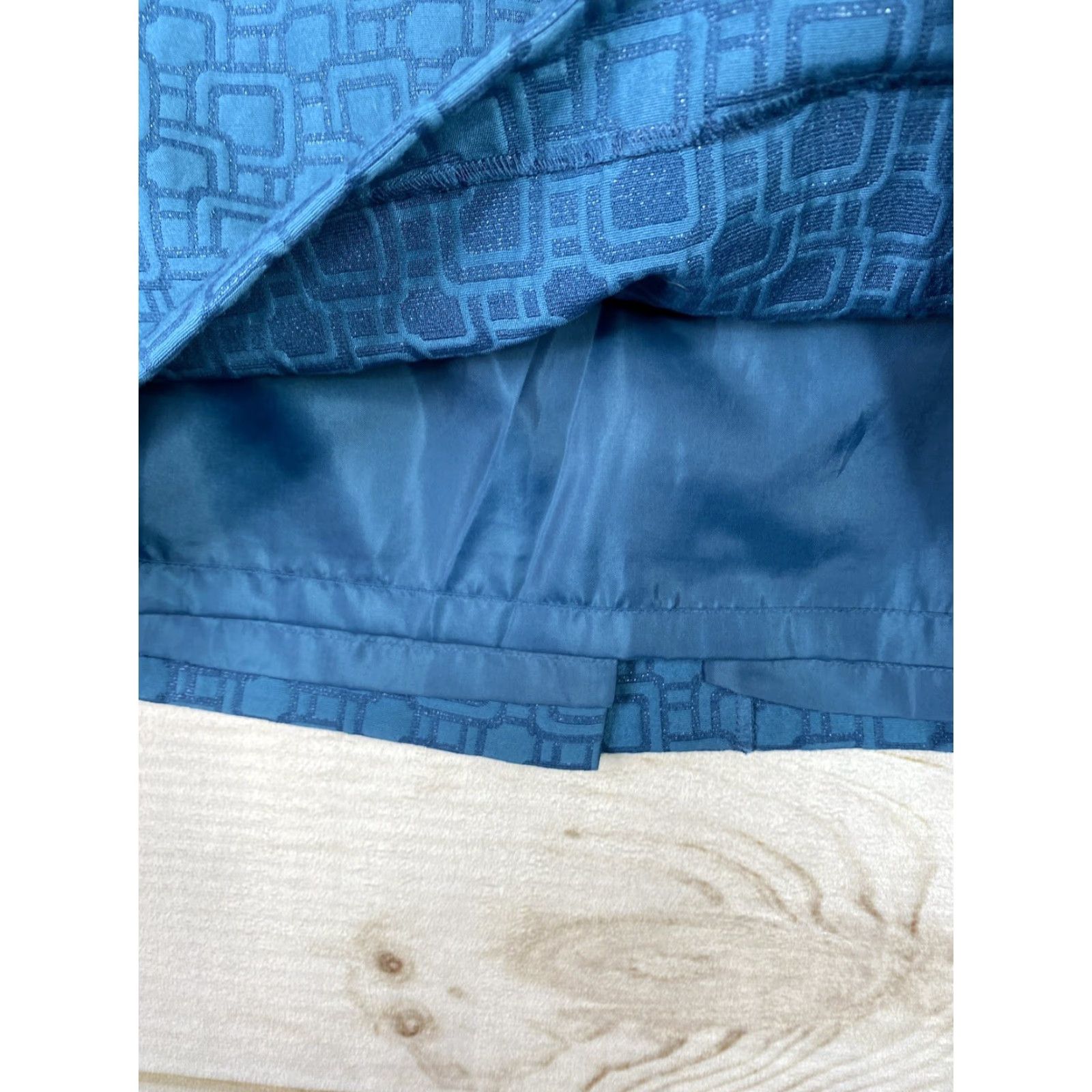 Ann Taylor Ann Taylor Loft Skirt Womens 2 Petite Blue Printed Mini Straight Pencil Lined Skirt - 2P Petites Blue Geometric Zipper Lined Casual Classic Short Size 26" / US 2 / IT 38 - 7 Thumbnail