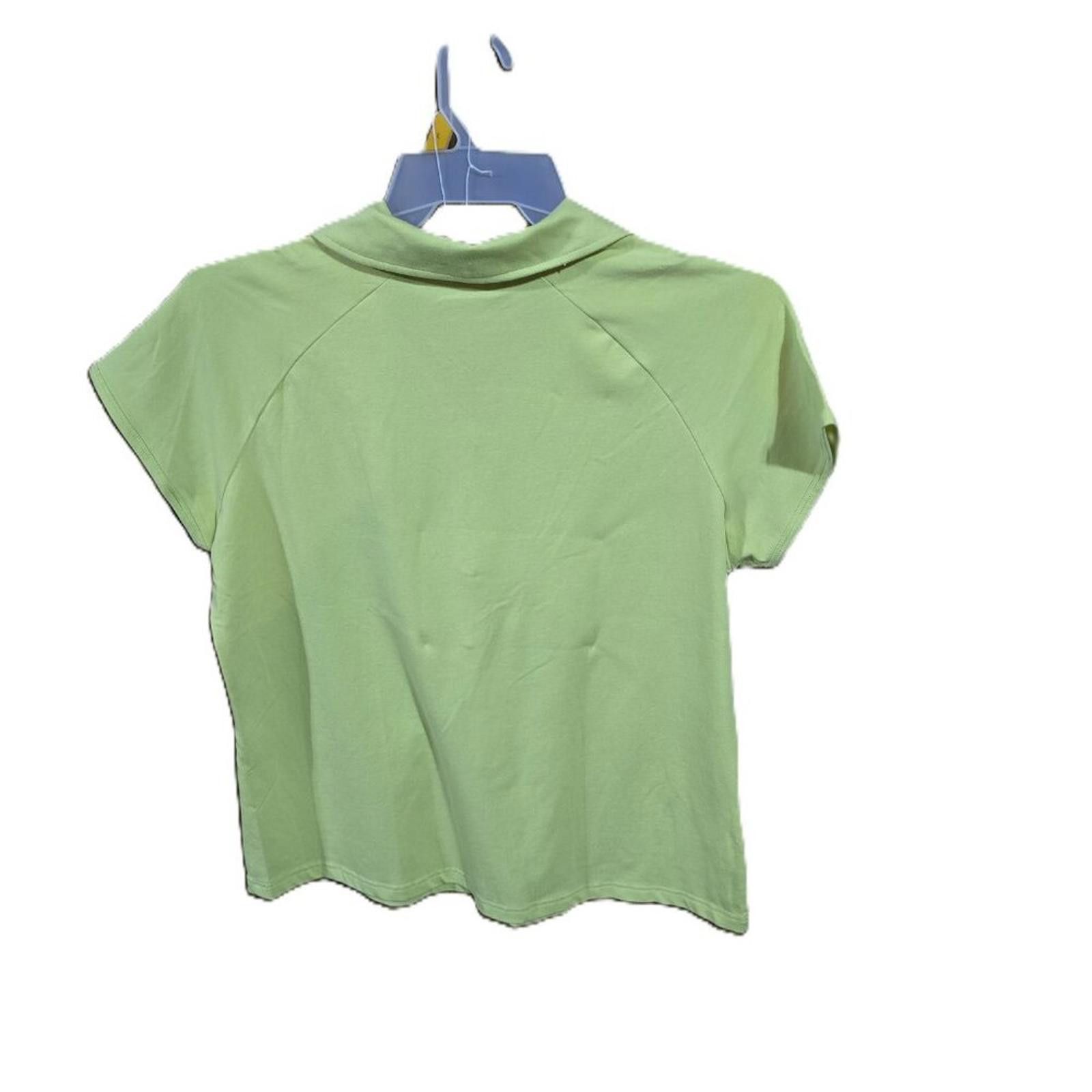 Faded Glory Faded Glory Stretch Light Green Pullover Top Collared Size XXL / US 16-18 / IT 52-54 - 2 Thumbnail
