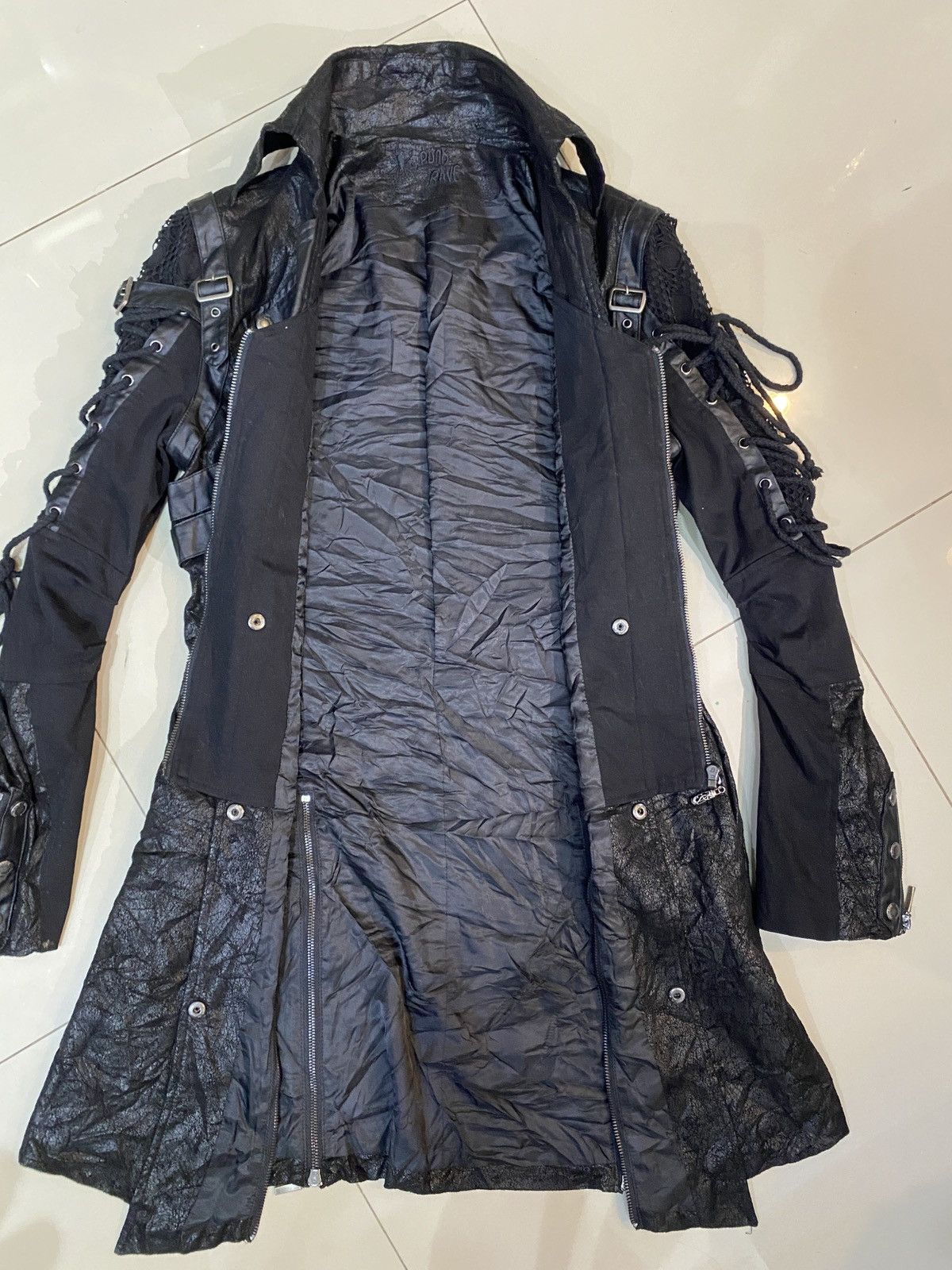 If Six Was Nine Japanese Rave Bondage Faux Leather Coat Ghotic Punk Style Size US M / EU 48-50 / 2 - 12 Thumbnail