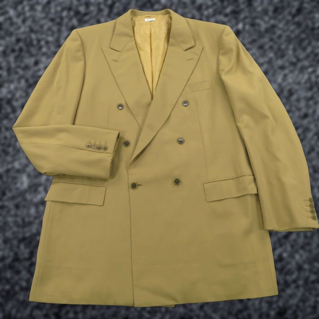 Brioni Brioni Blazer 44L Tan Wool 6 Button Double Breasted Sport Coat Jacket Six Khaki Mens Regular Jacket Size 44R - 1 Thumbnail