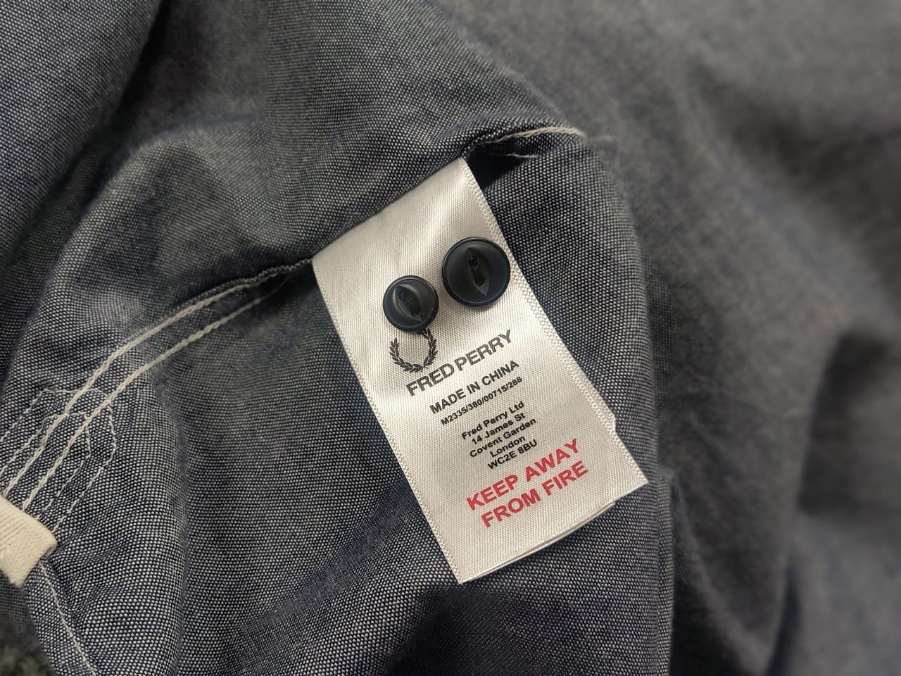 Fred Perry Fred Perry Logo Long sleeve button blue classic fit shirt Size US L / EU 52-54 / 3 - 14 Thumbnail
