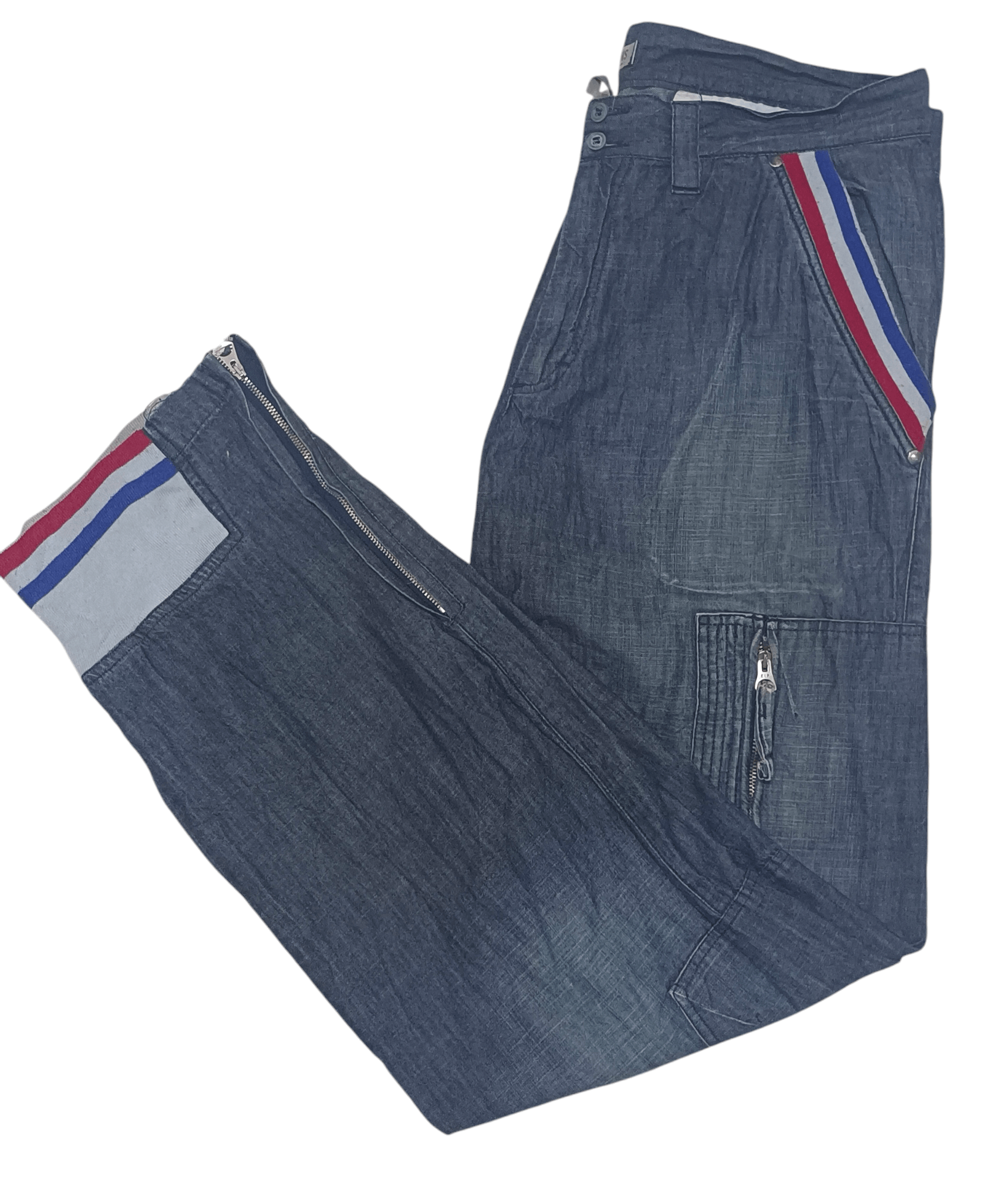 Japanese Brand Multipocket Double Knee Stylo Jeans Size US 34 / EU 50 - 5 Thumbnail
