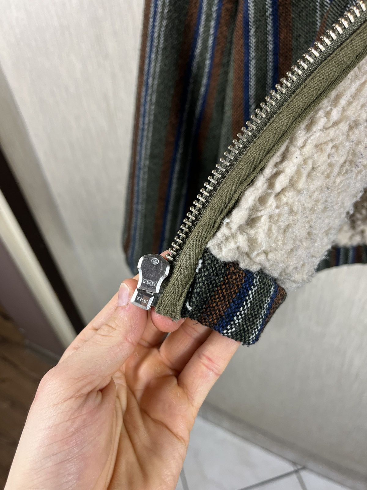 Stussy × Vintage Vintage Stussy wool work jacket striped insulated sherpa Size US M / EU 48-50 / 2 - 14 Thumbnail