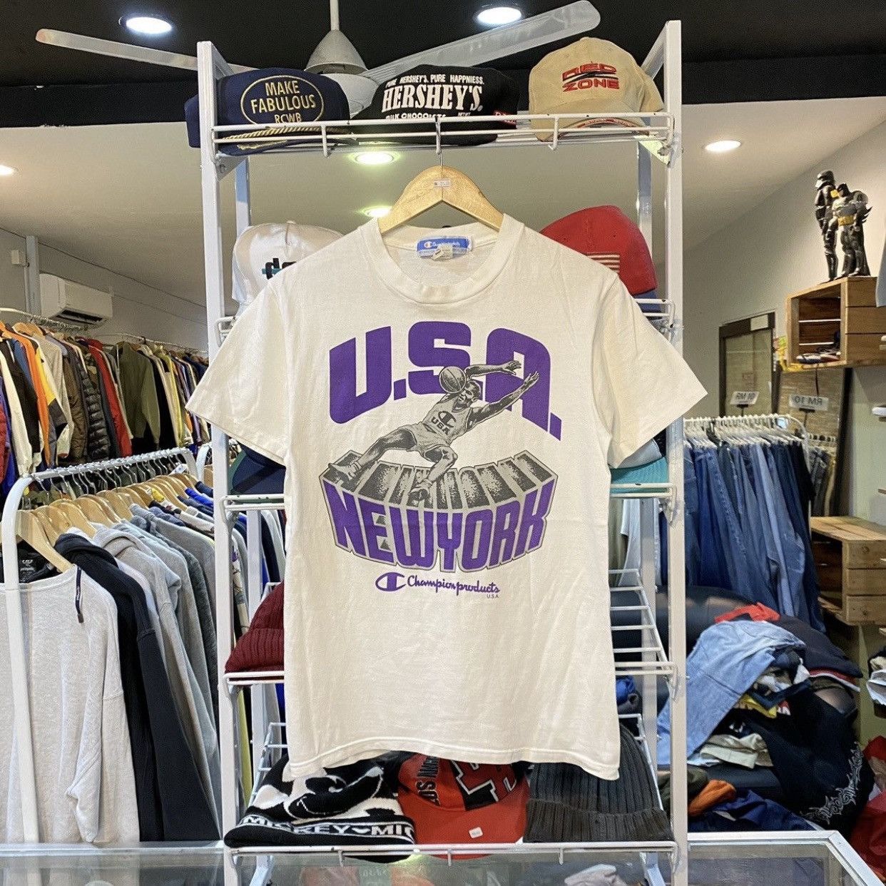 Champion Vintage Champion USA New York Basketball Tee M Size US M / EU 48-50 / 2 - 1 Thumbnail