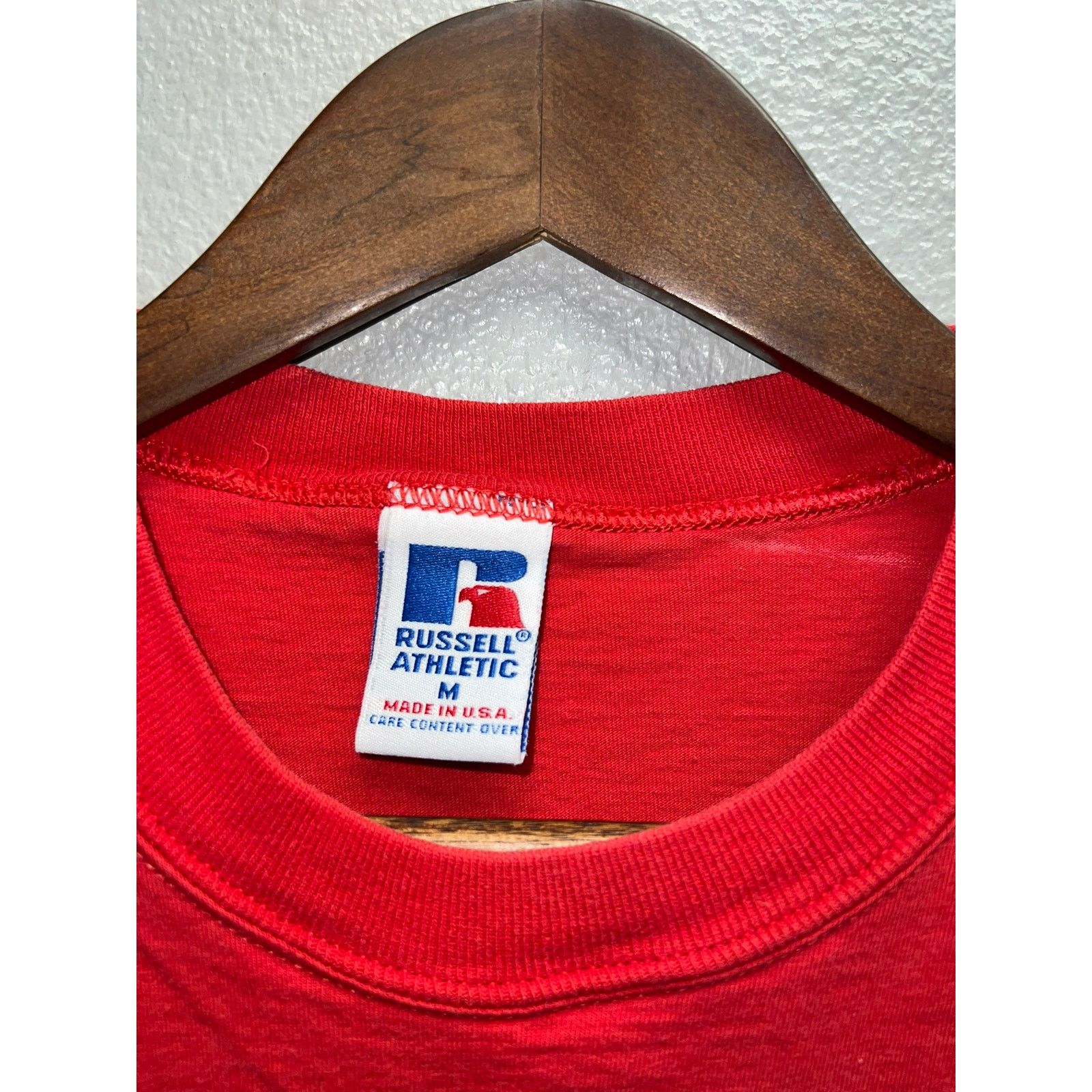 Russell Athletic 90s Vintage Russell Athletic USA Made Red Blank Shirt VTG M Size US M / EU 48-50 / 2 - 5 Thumbnail
