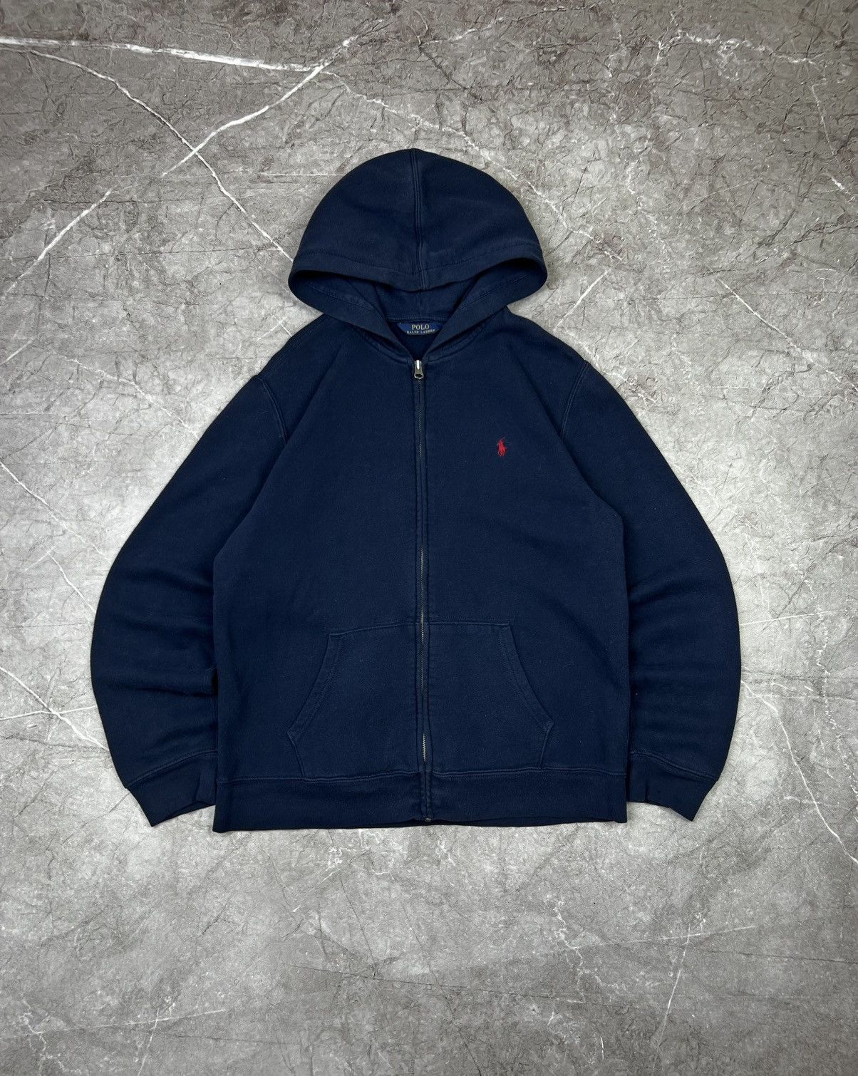 Polo Ralph Lauren × Vintage Polo Ralph Lauren Full Zip Hoodie Navy Size US S / EU 44-46 / 1 - 1 Thumbnail