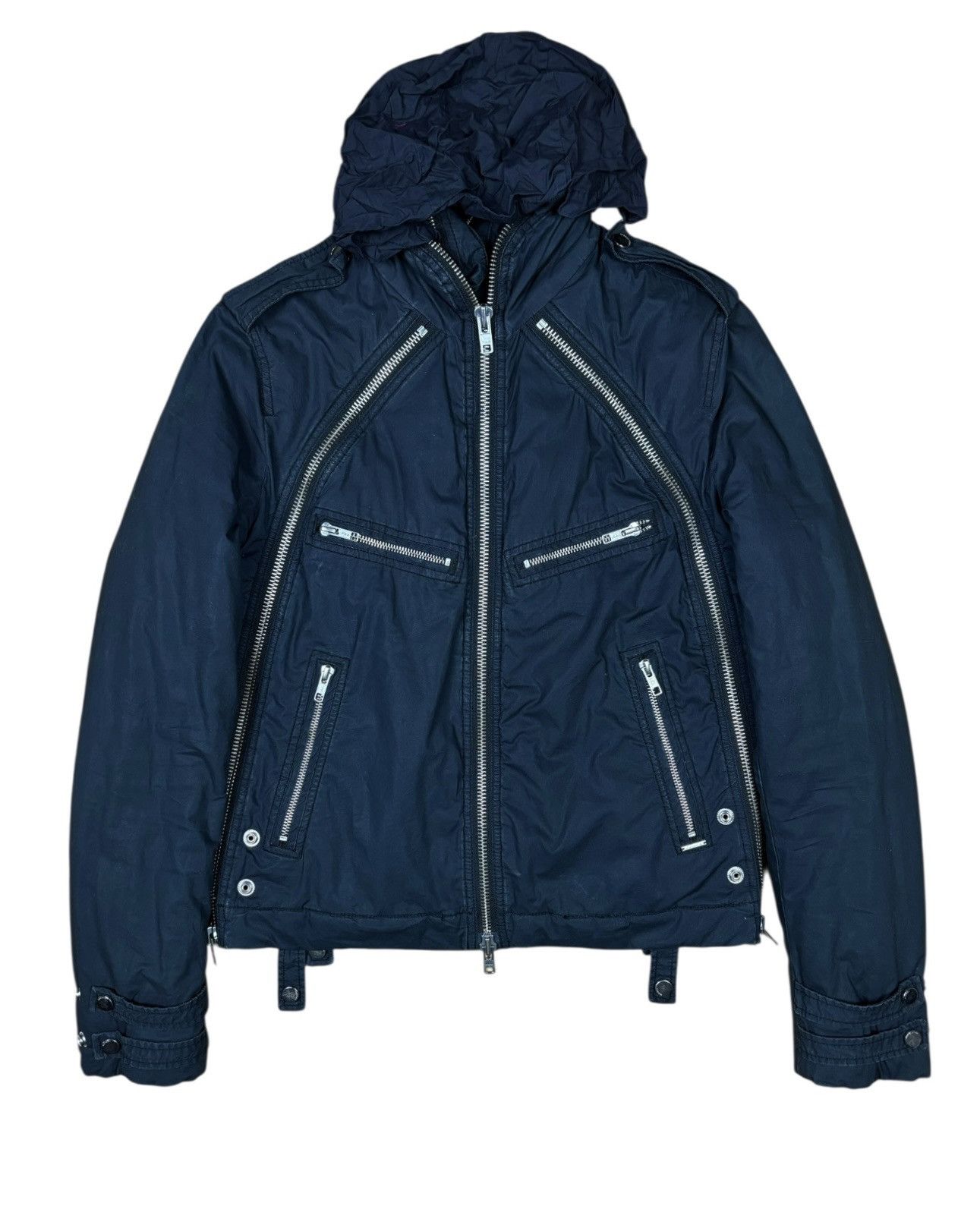 Diesel × Vintage Diesel Multizip Navy Racer Jacket Size US S / EU 44-46 / 1 - 2 Thumbnail