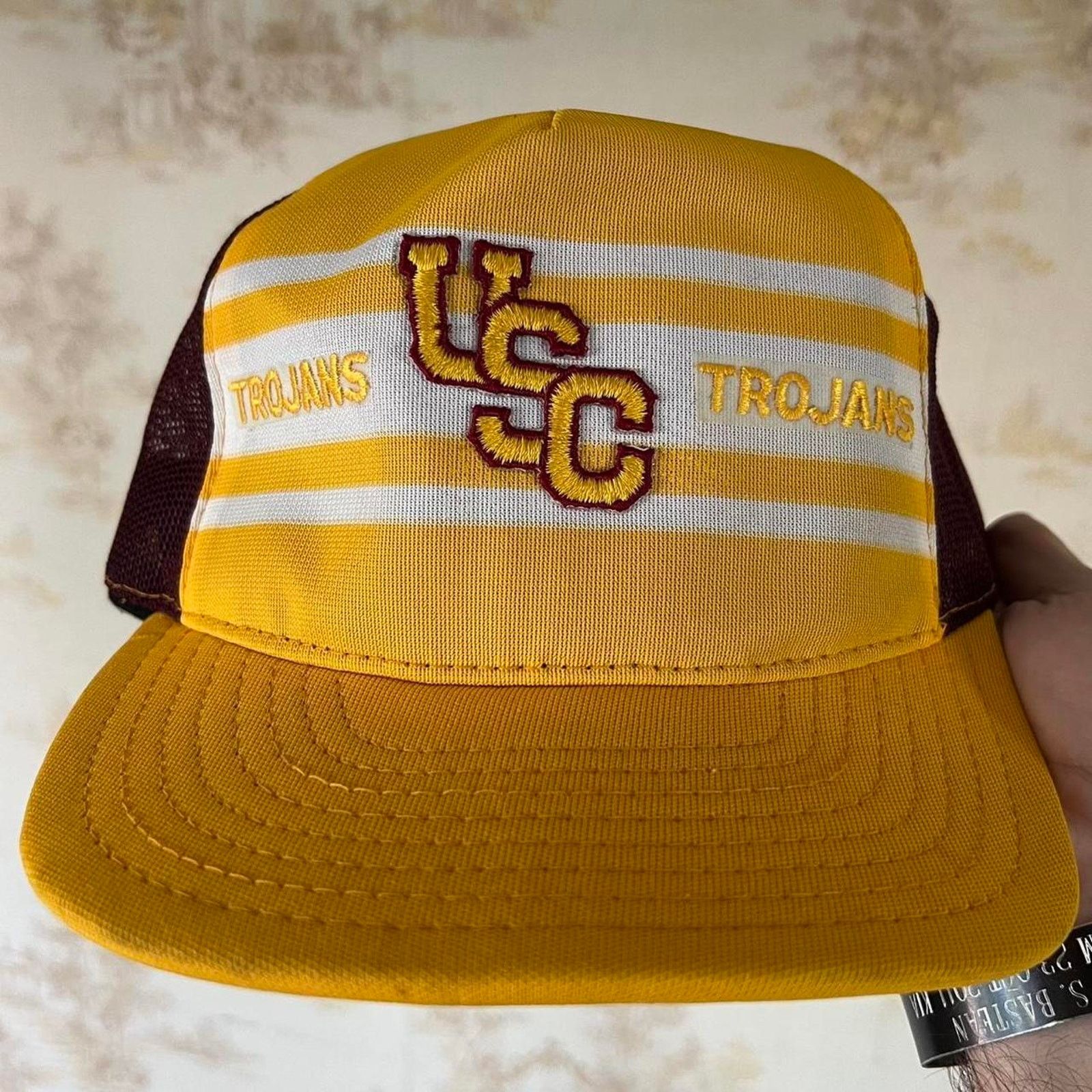 Vintage 80s USC Trojans Trucker Hat | Mesh Snapback | Size L Size ONE SIZE - 1 Thumbnail