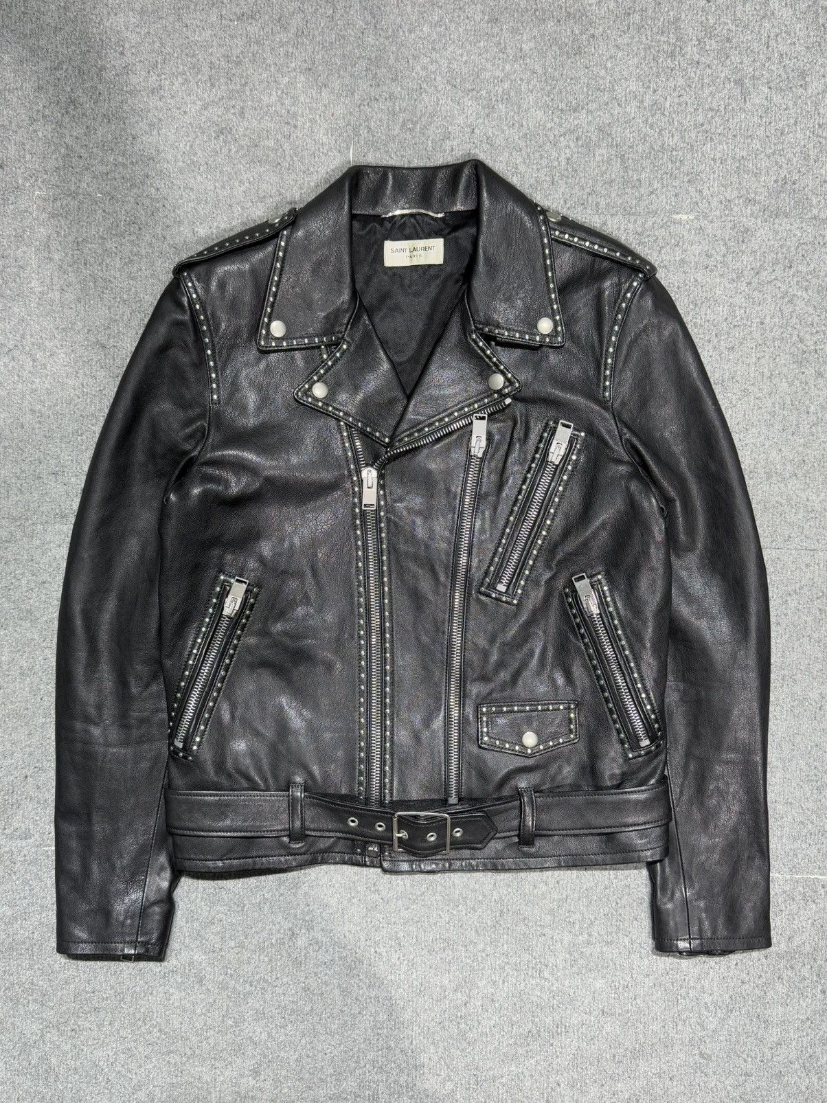 ライダース　L17 Saint Laurent L17 Bloody Luster Leather Jacket – FyouGrails