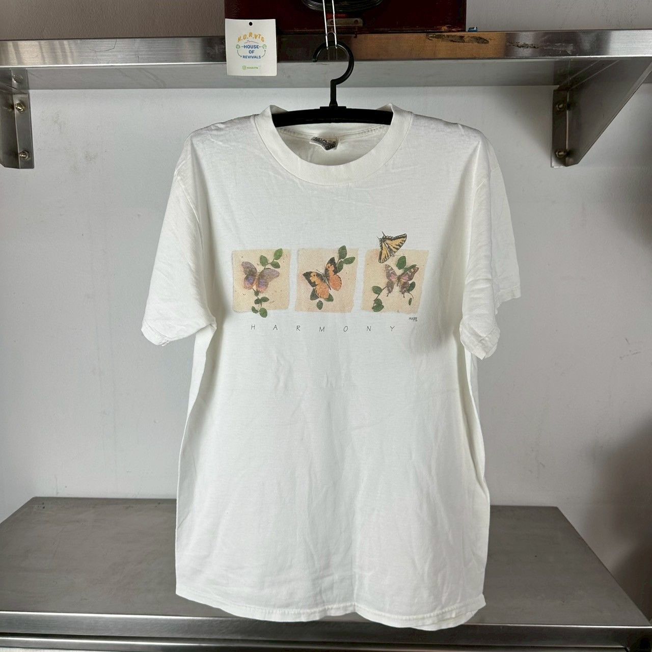 Vintage Vintage 90s Harmony Butterflies Nature Artwork T-shirt Size US L / EU 52-54 / 3 - 1 Thumbnail