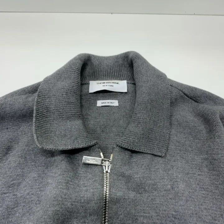 Thom Browne Thom Browne Gray Zip Collar Knit Sweater -2507 Size US S / EU 44-46 / 1 - 4 Thumbnail