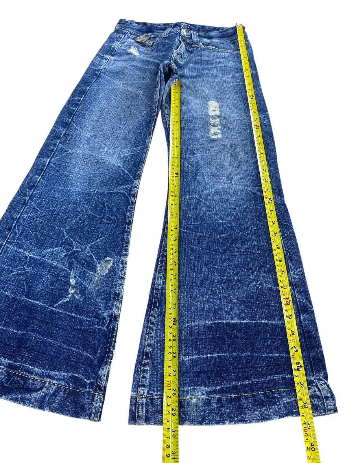 Other Africataro Brand Thunder Faded Wash Style Flare Jeans Size US 28 / EU 44 - 7 Thumbnail