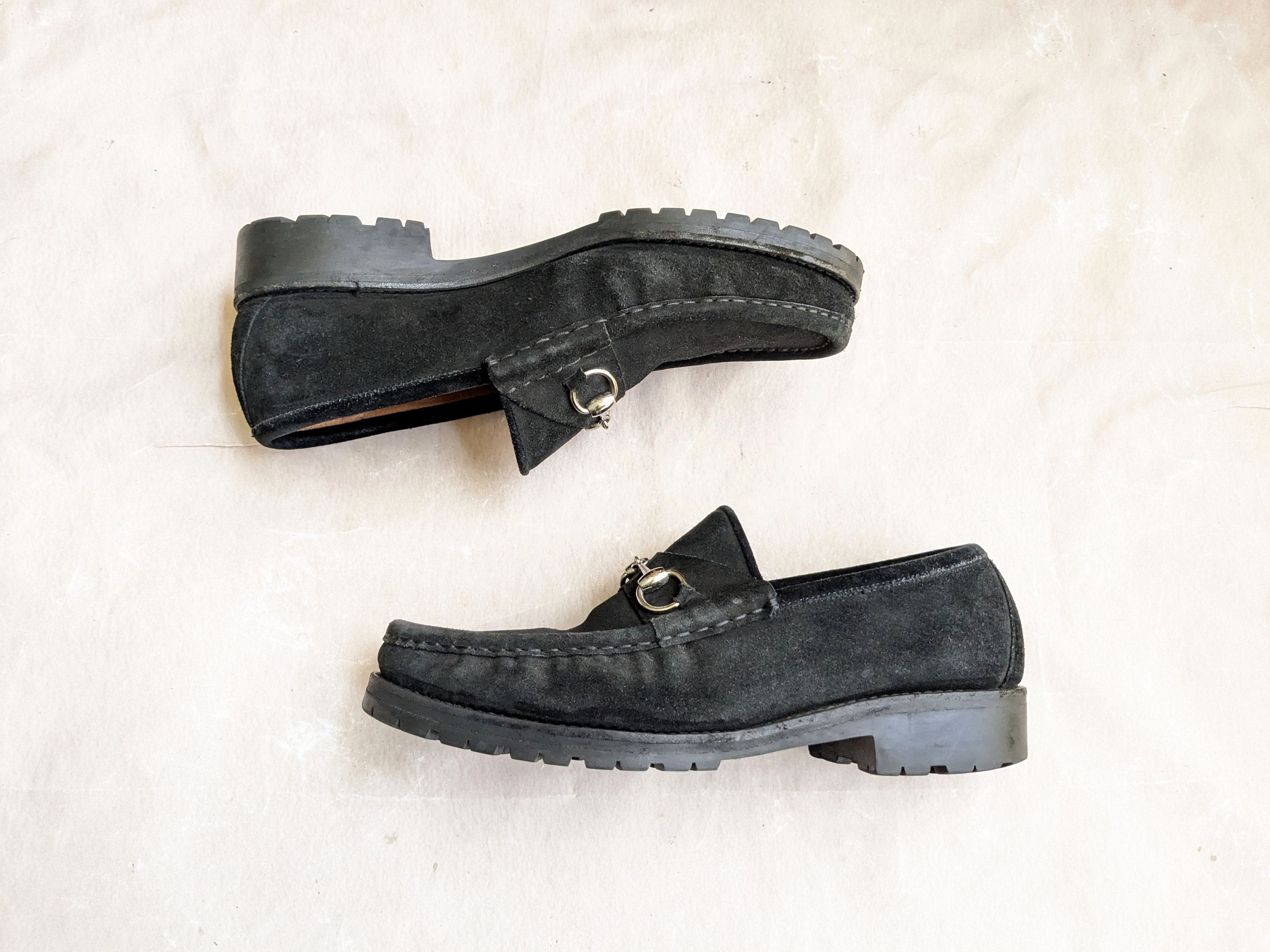 Gucci Gucci Horsebit Loafers Black Suede 11 Snaffle Bit Boat Size US 11 / EU 44 - 2 Thumbnail
