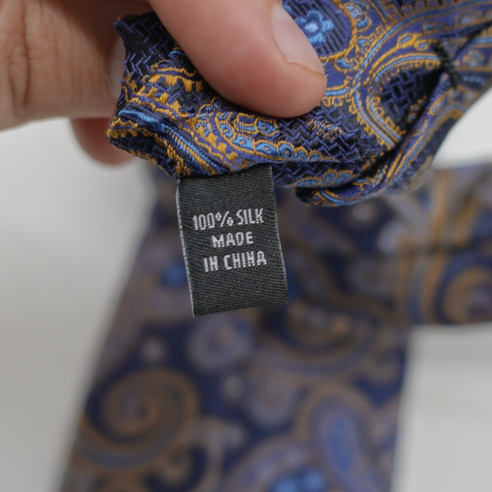 Jos. A. Bank Jos A Bank Signature Blue Brown Paisley Woven Silk Tie Size ONE SIZE - 4 Thumbnail