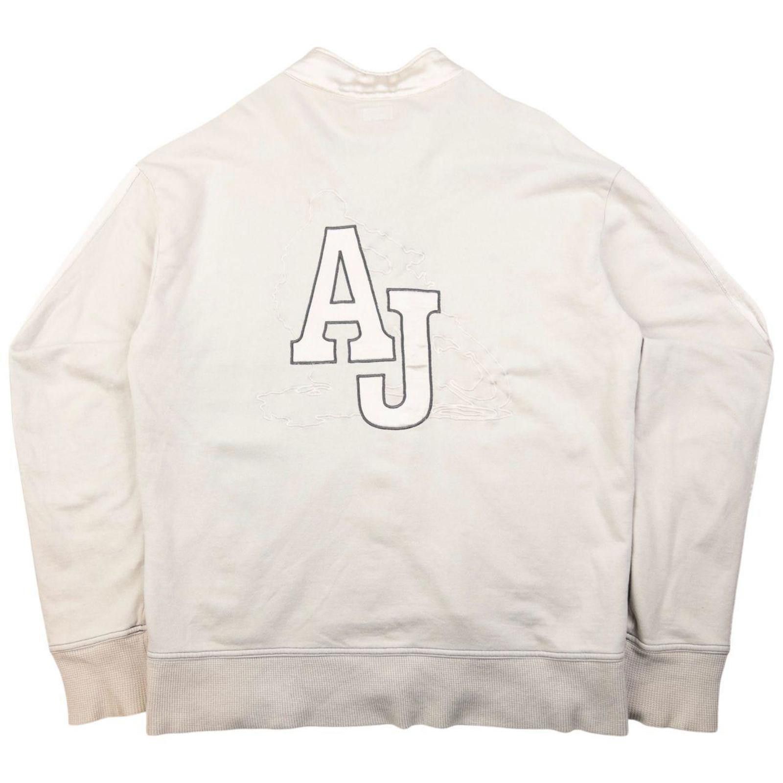 Vintage Armani Jeans Embroidered Zip Up Sweatshirt Size M
