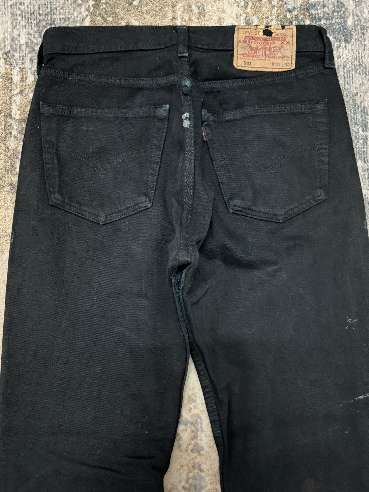 Levi's × Levi's Vintage Clothing × Vintage Vintage Levi’s 501 Distressed Black Denim Jeans Size US 30 / EU 46 - 6 Thumbnail